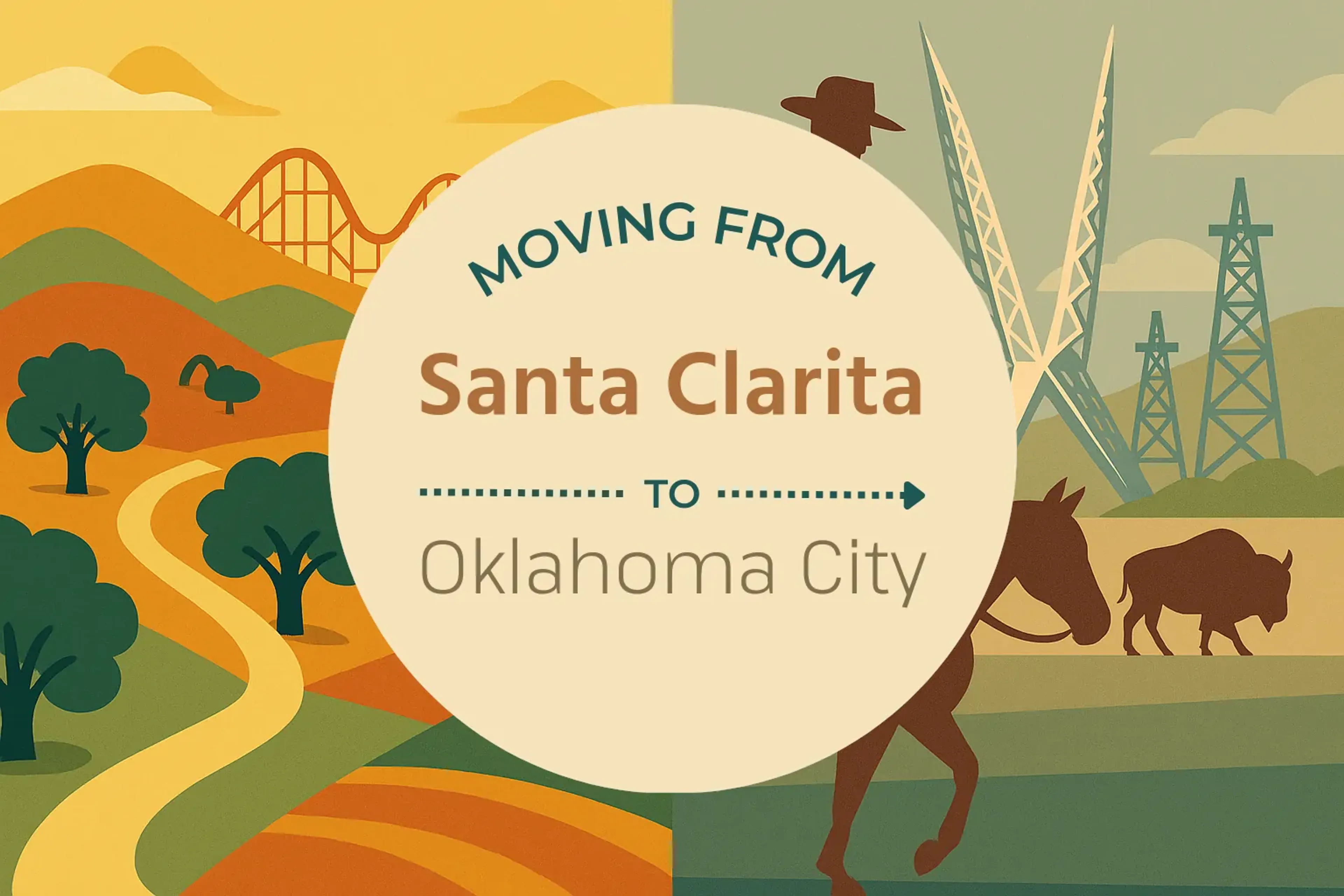 Side-by-side comparison of Santa Clarita to Oklahoma City moving companies