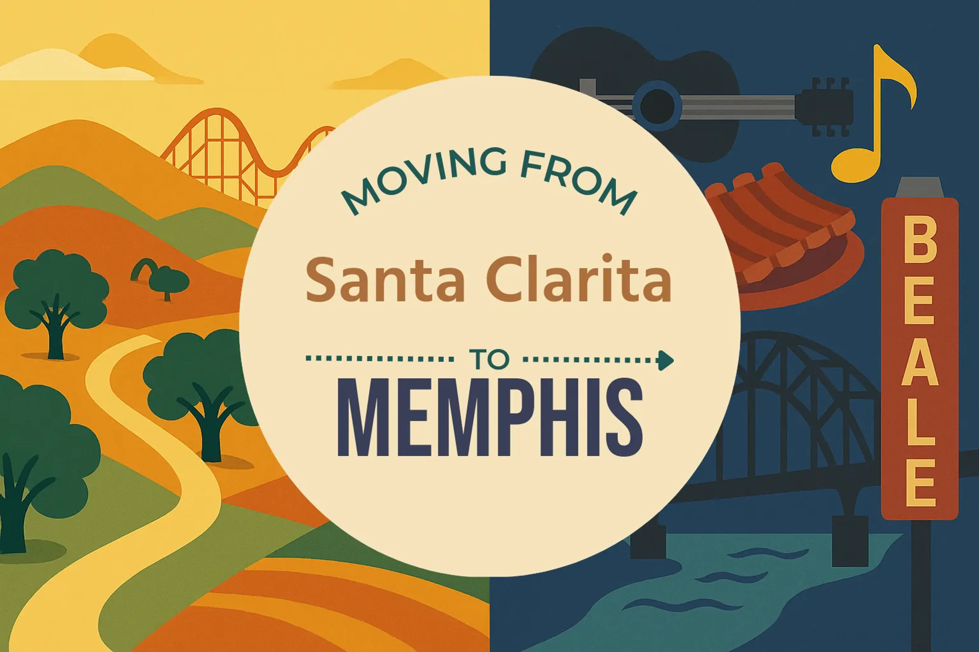 Side-by-side comparison of Santa Clarita to Memphis moving companies