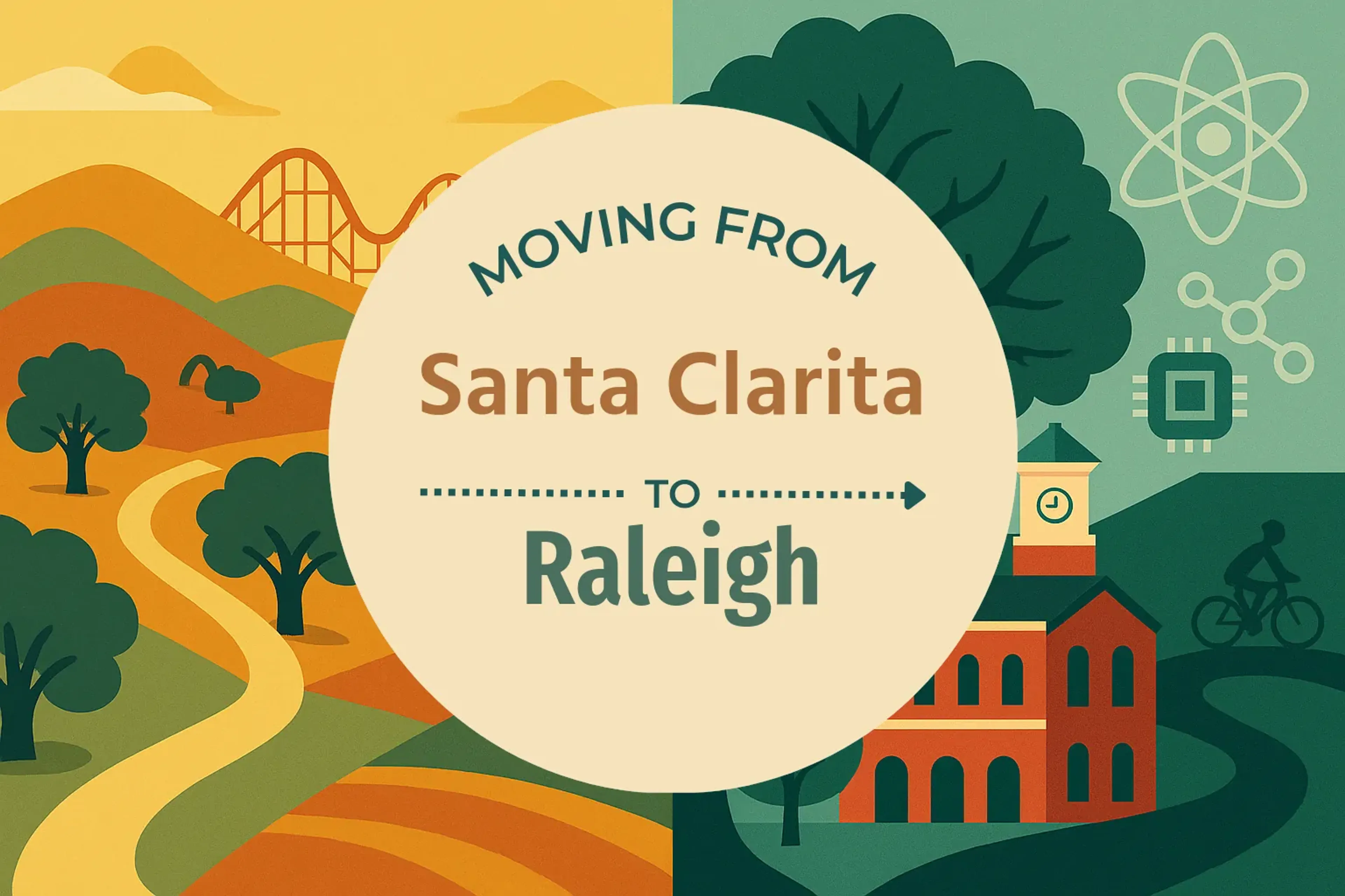 Side-by-side comparison of Santa Clarita to Raleigh moving companies