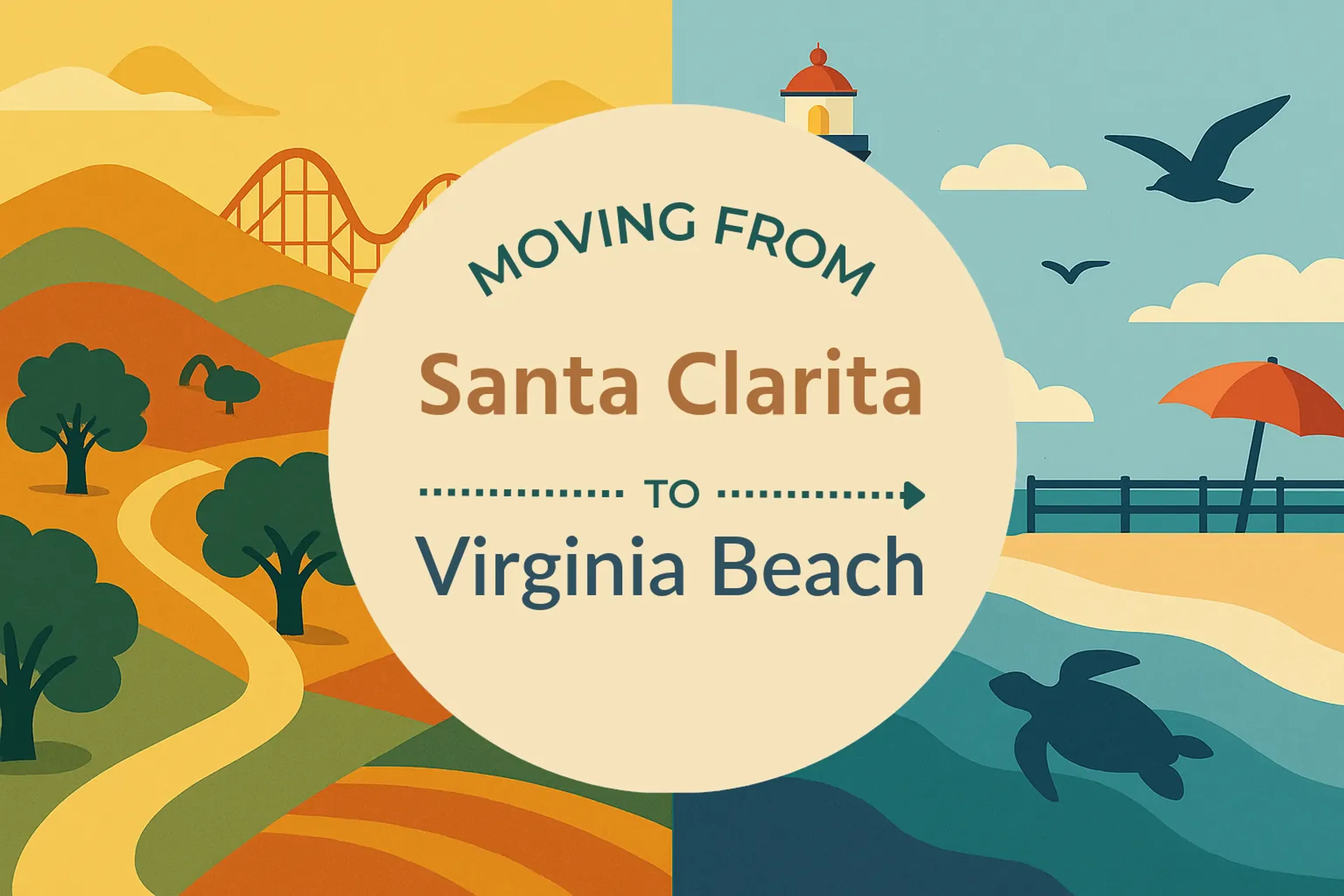 Side-by-side comparison of Santa Clarita to Virginia Beach moving companies