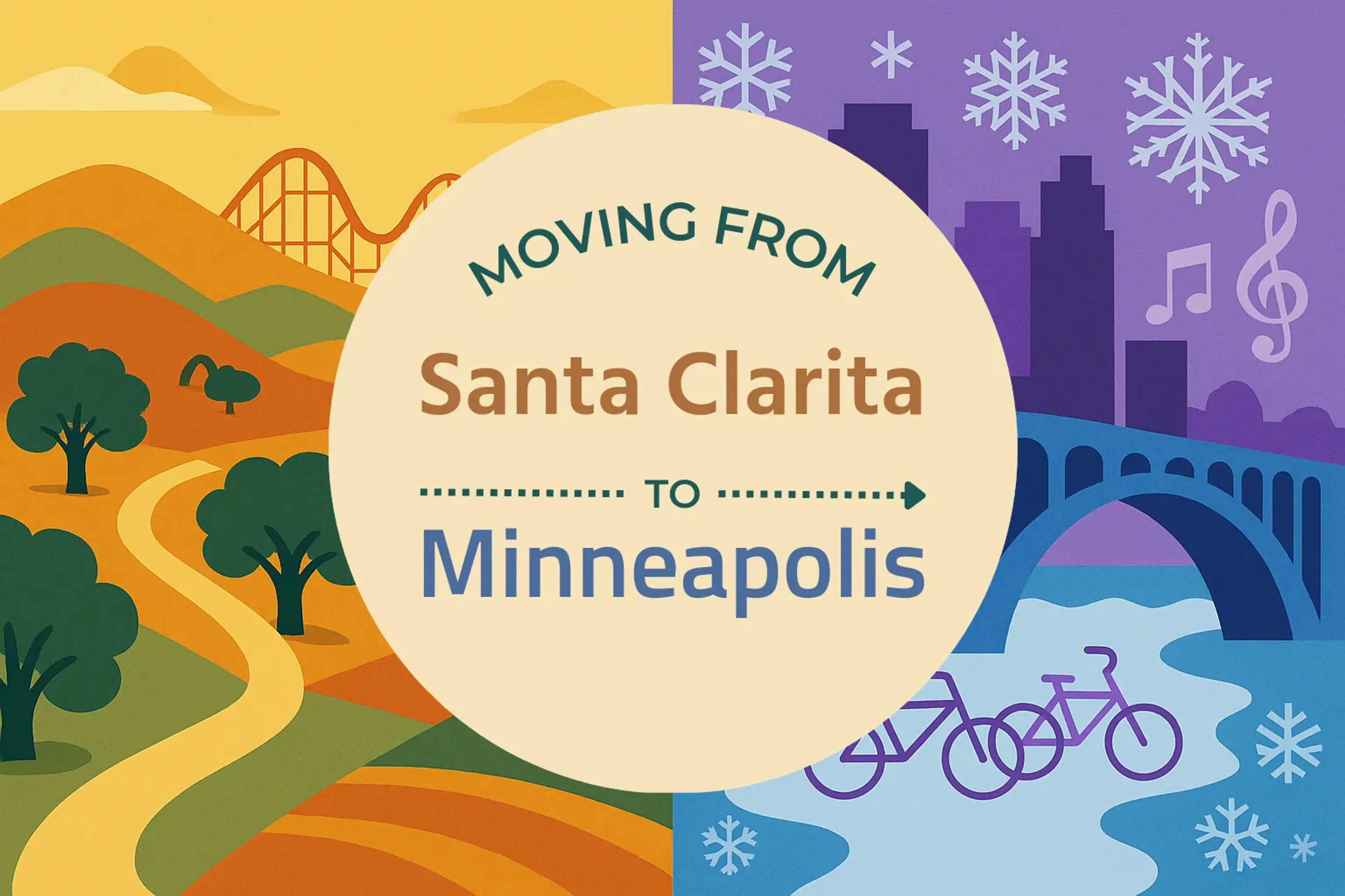 Side-by-side comparison of Santa Clarita to Minneapolis moving companies