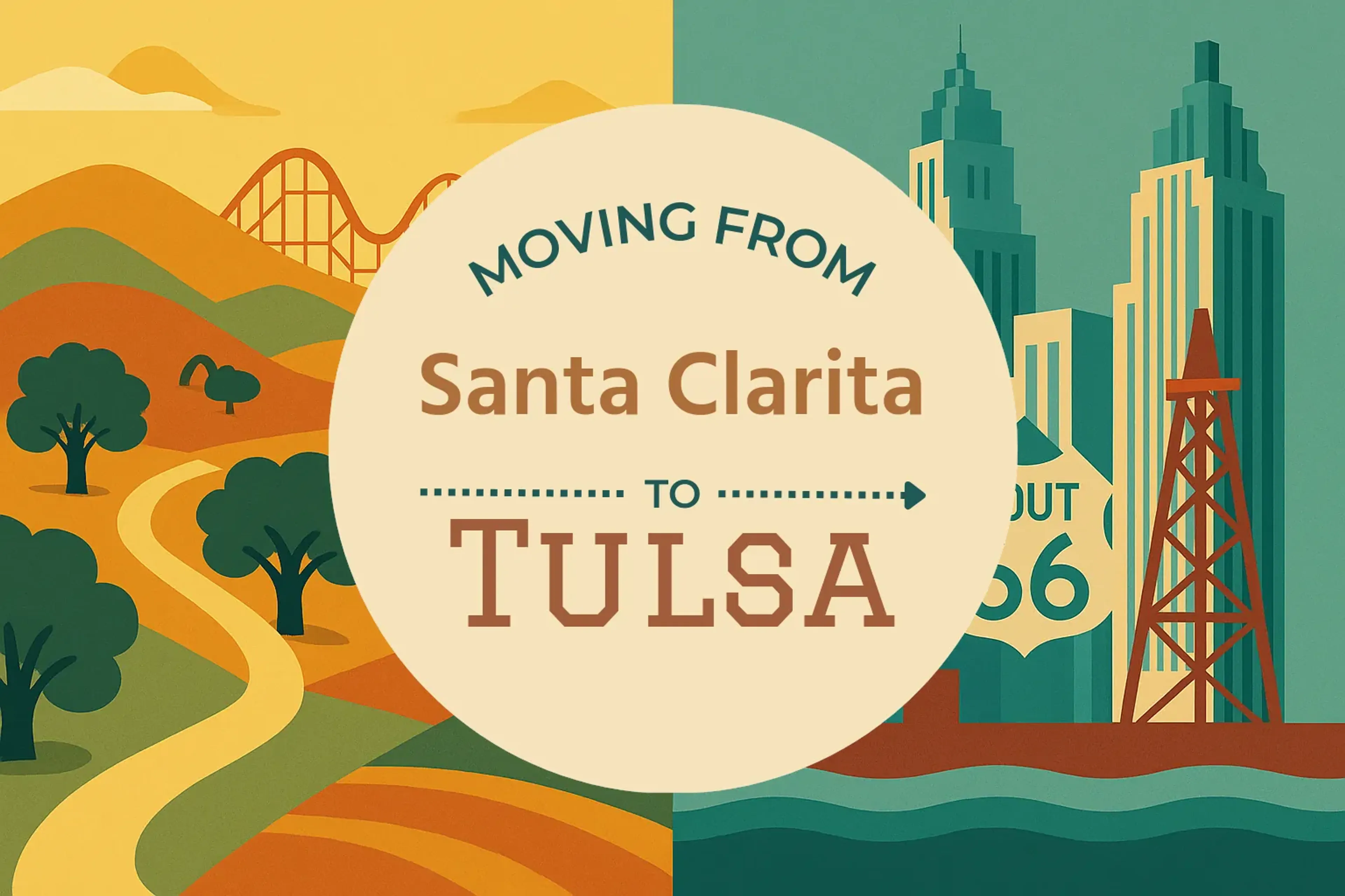 Side-by-side comparison of Santa Clarita to Tulsa moving companies