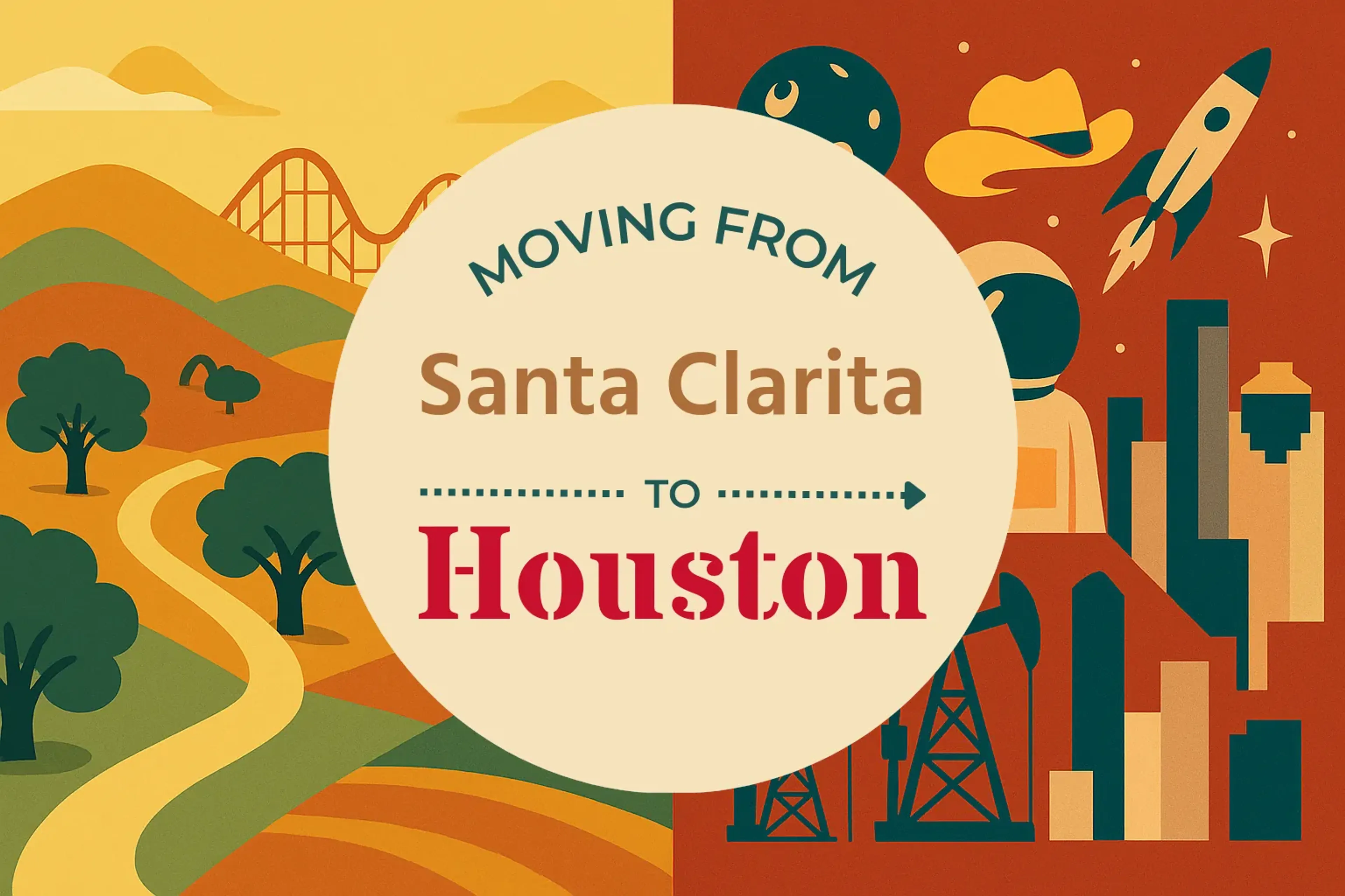 Side-by-side comparison of Santa Clarita to Houston moving companies