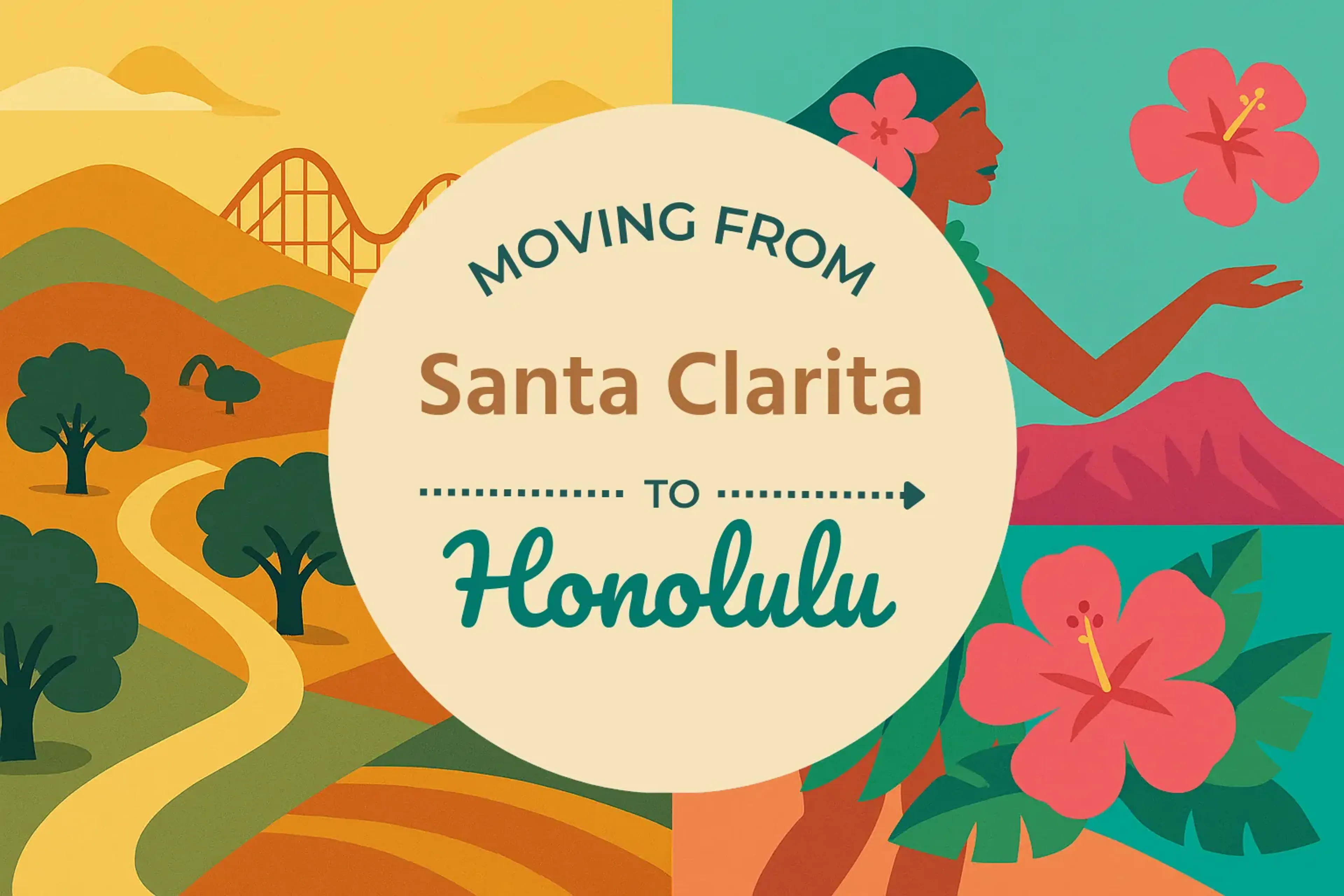 Side-by-side comparison of Santa Clarita to Honolulu moving companies