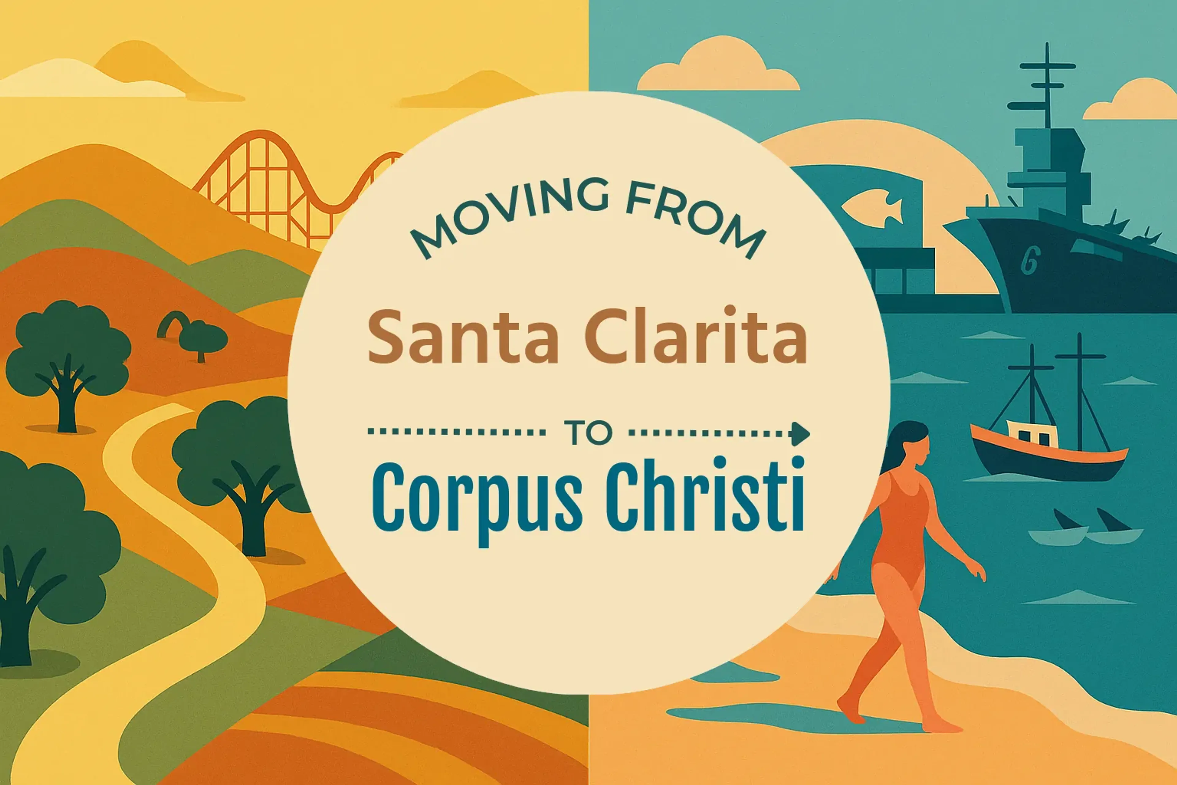 Side-by-side comparison of Santa Clarita to Corpus Christi moving companies