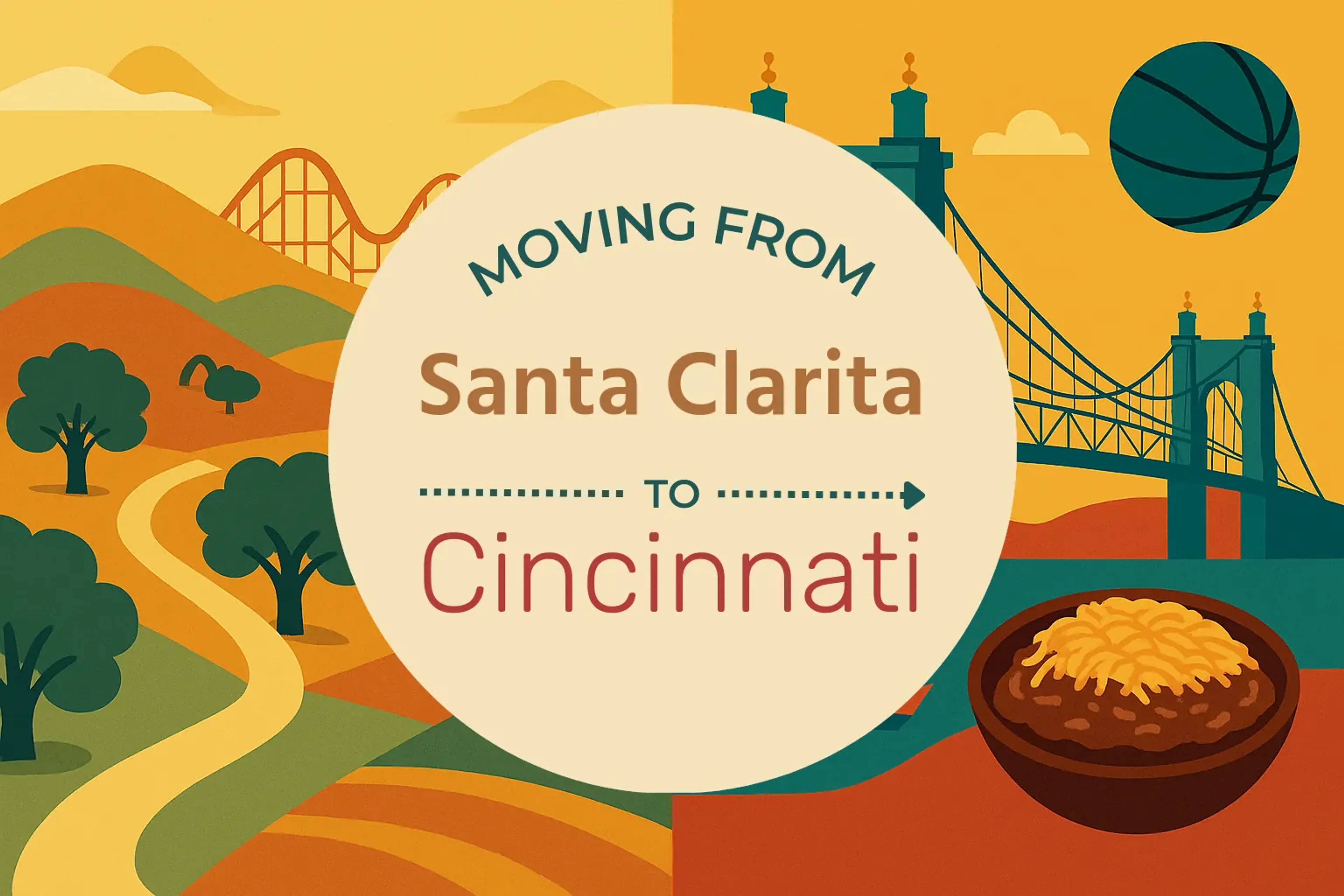 Side-by-side comparison of Santa Clarita to Cincinnati moving companies