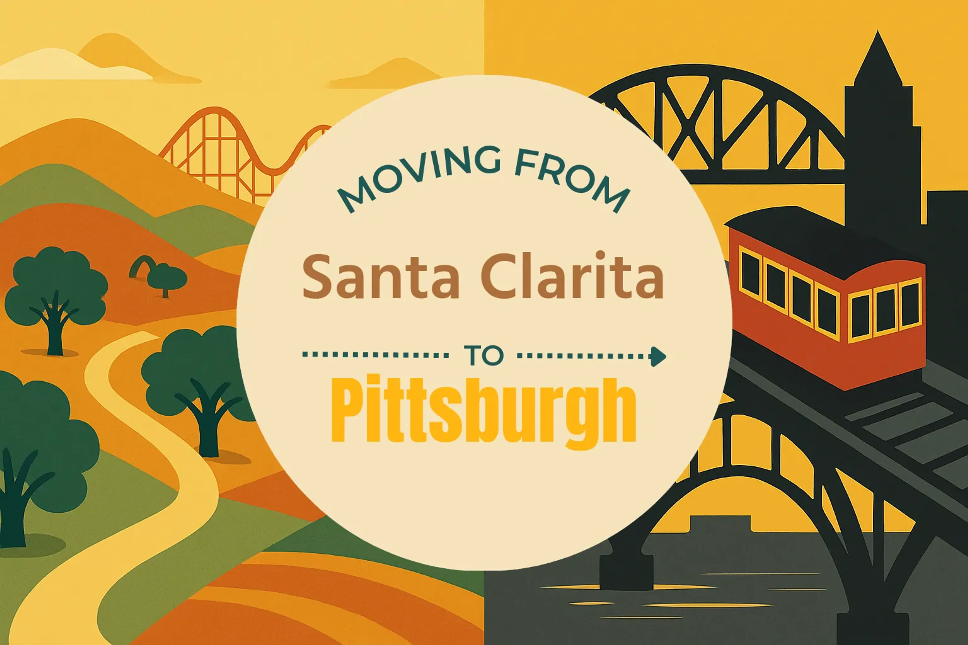 Side-by-side comparison of Santa Clarita to Pittsburgh moving companies
