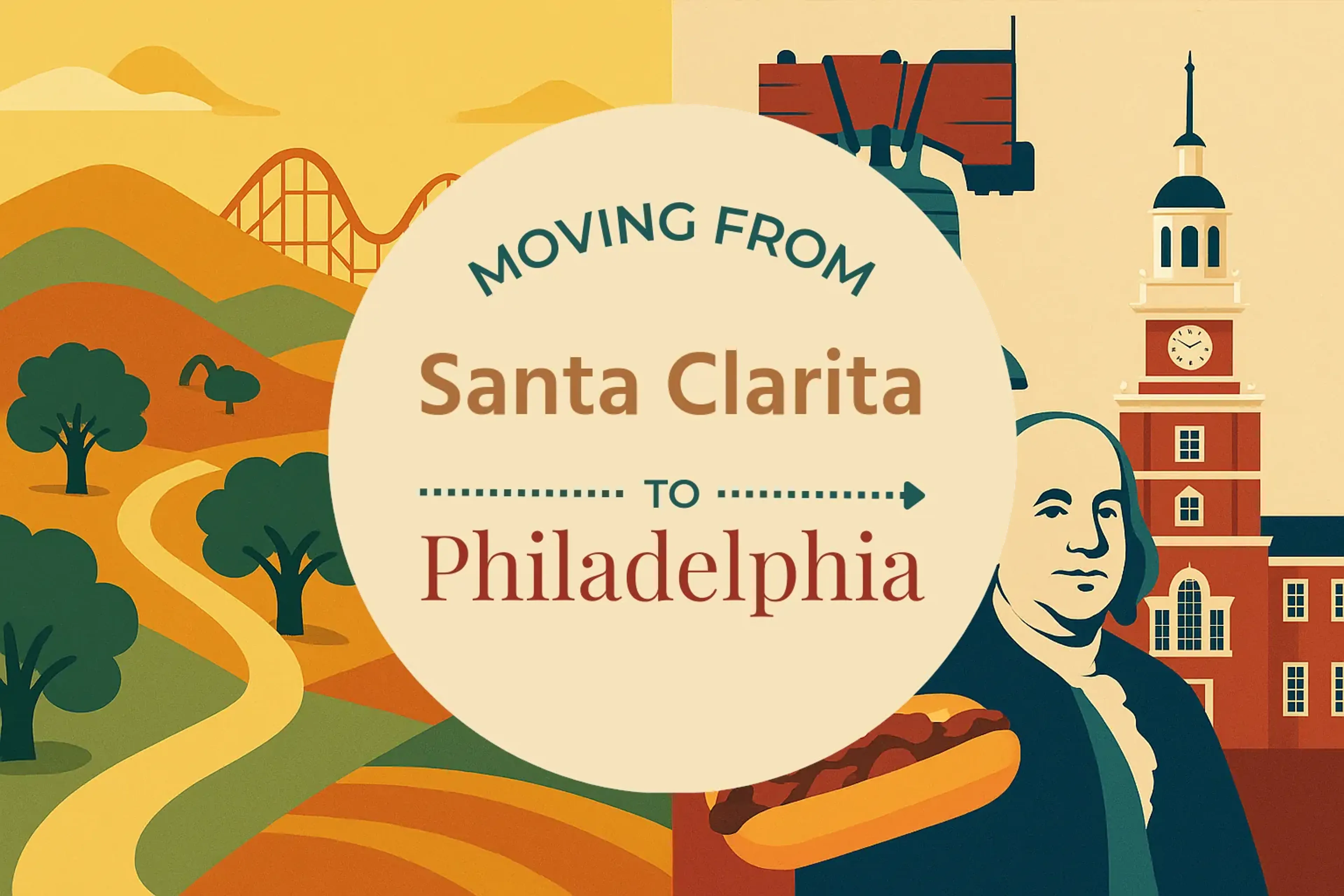Side-by-side comparison of Santa Clarita to Philadelphia moving companies