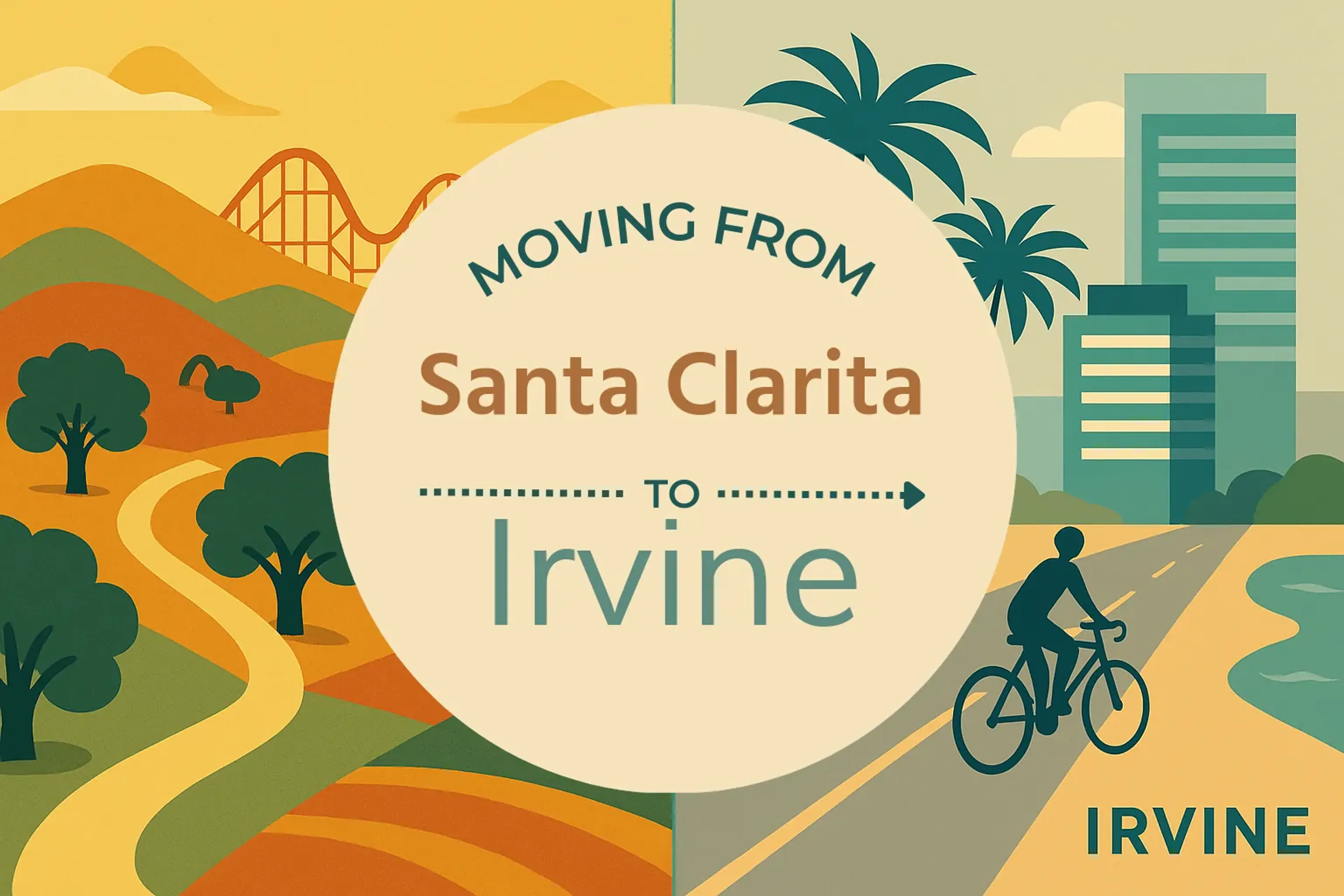 Side-by-side comparison of Santa Clarita to Irvine moving companies