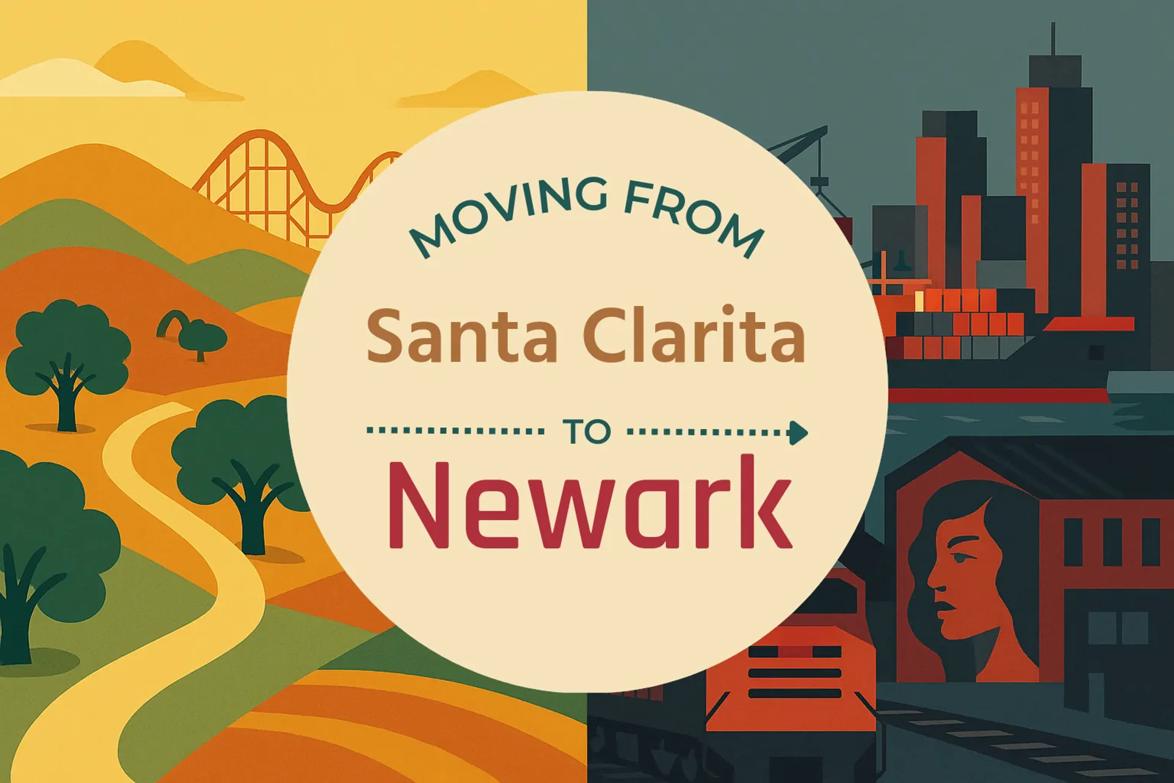 Side-by-side comparison of Santa Clarita to Newark moving companies