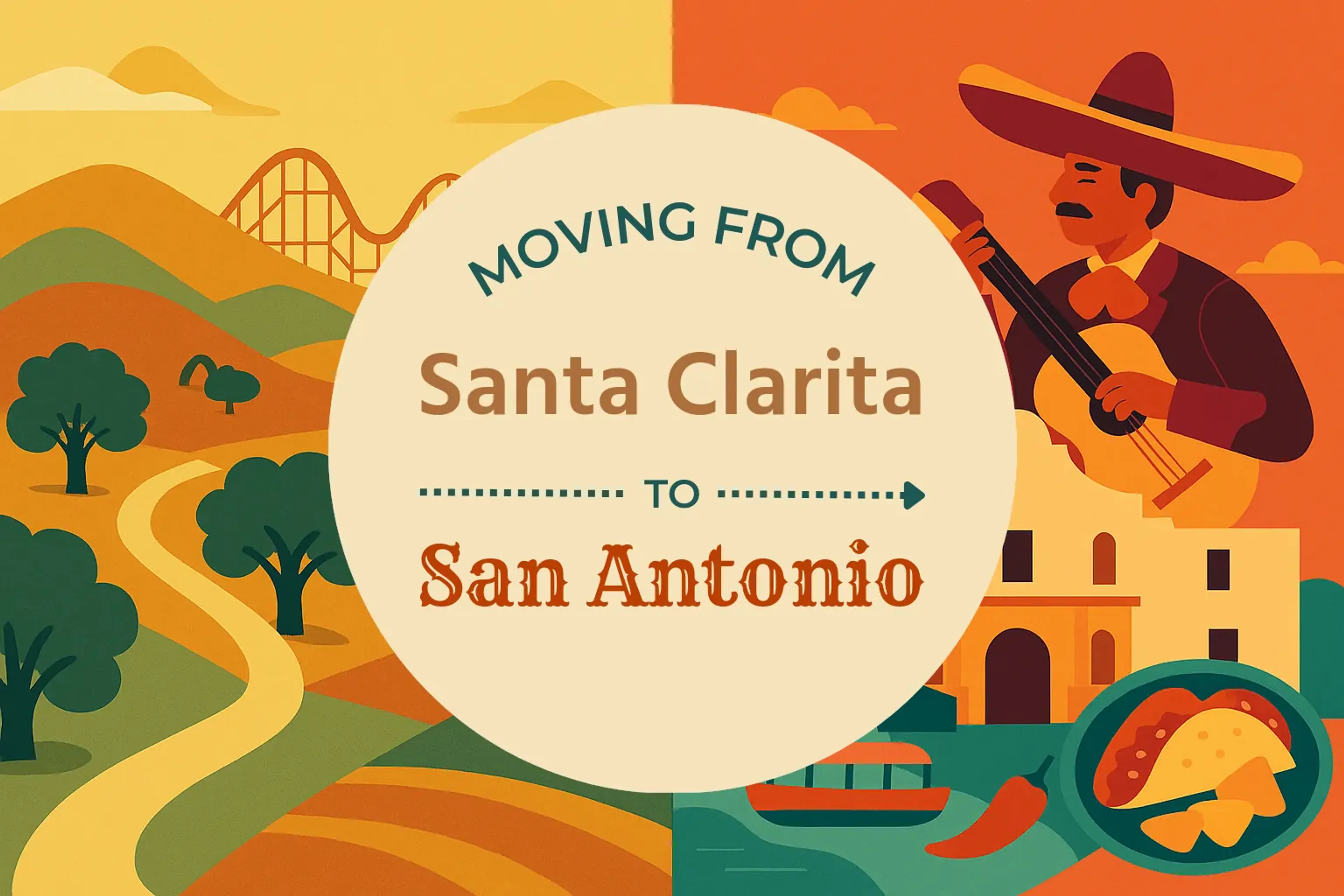 Side-by-side comparison of Santa Clarita to San Antonio moving companies