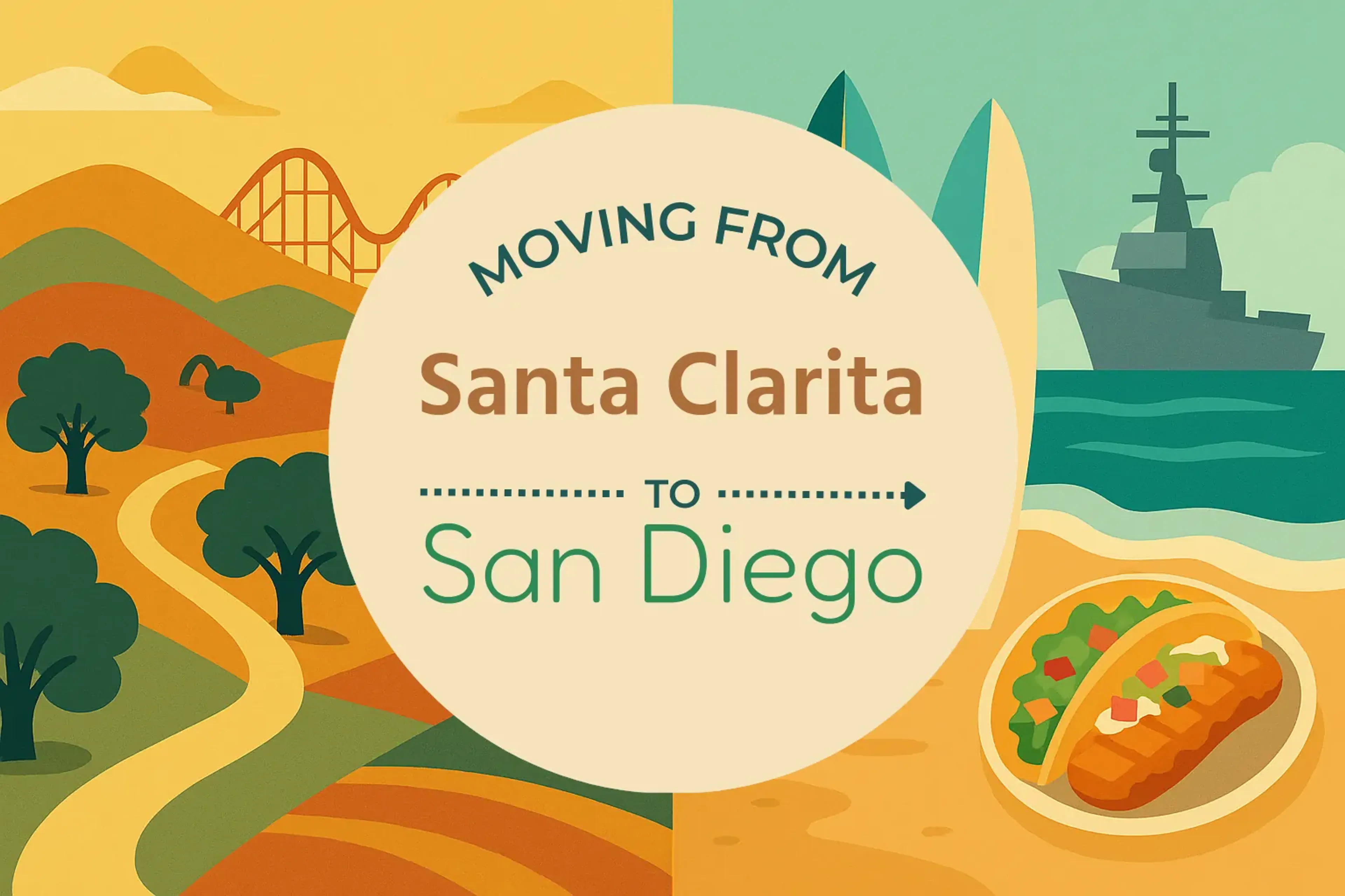 Side-by-side comparison of Santa Clarita to San Diego moving companies