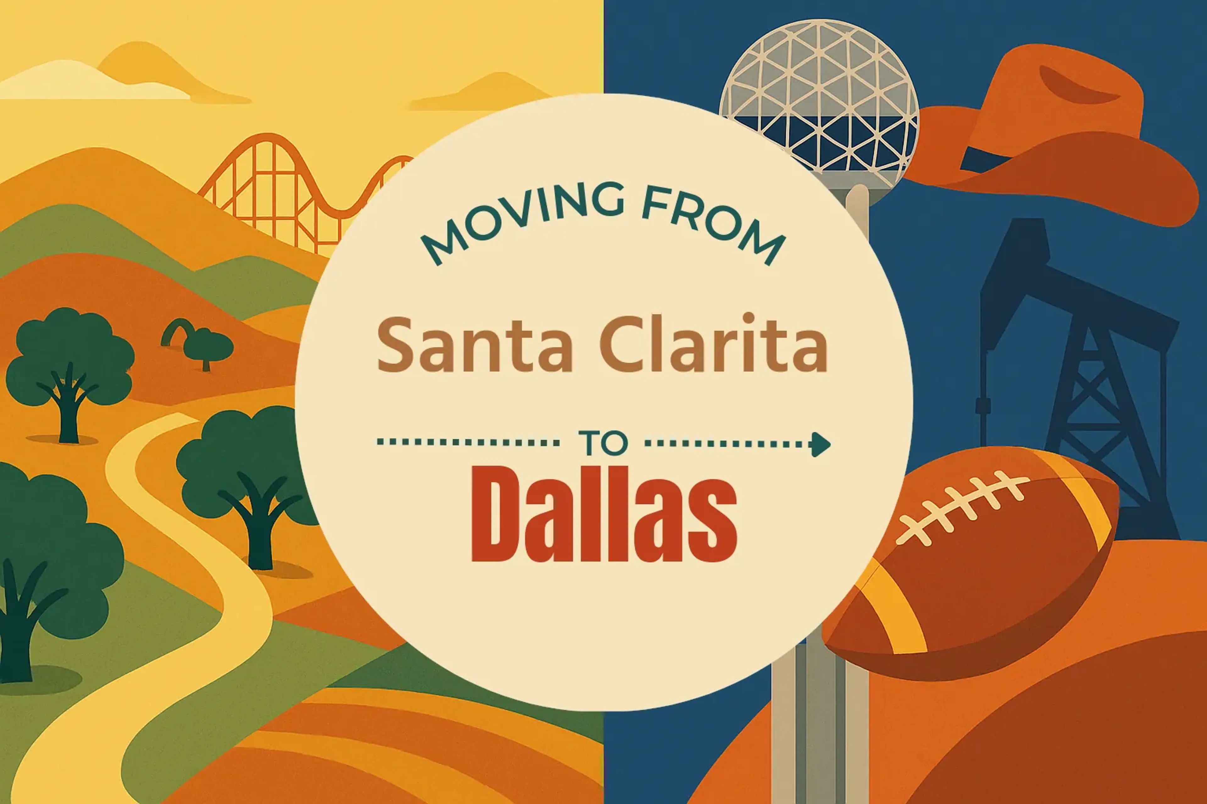 Side-by-side comparison of Santa Clarita to Dallas moving companies