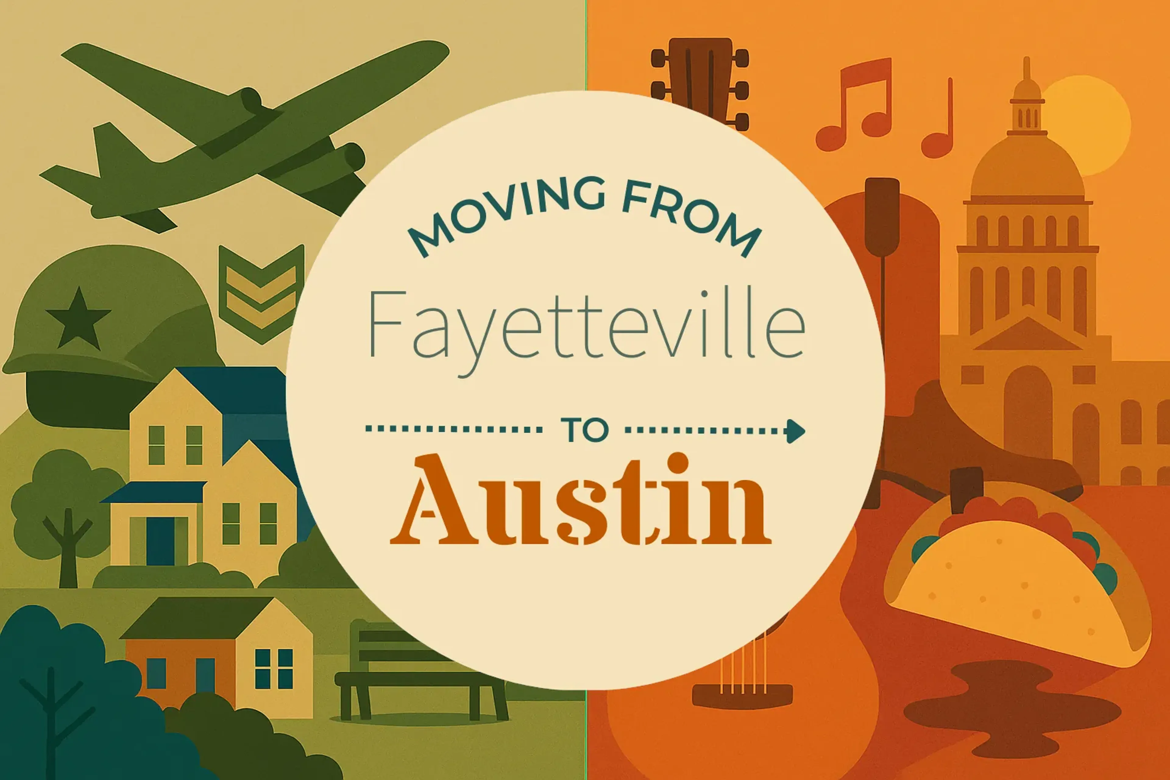 Side-by-side comparison of Fayetteville to Austin moving companies