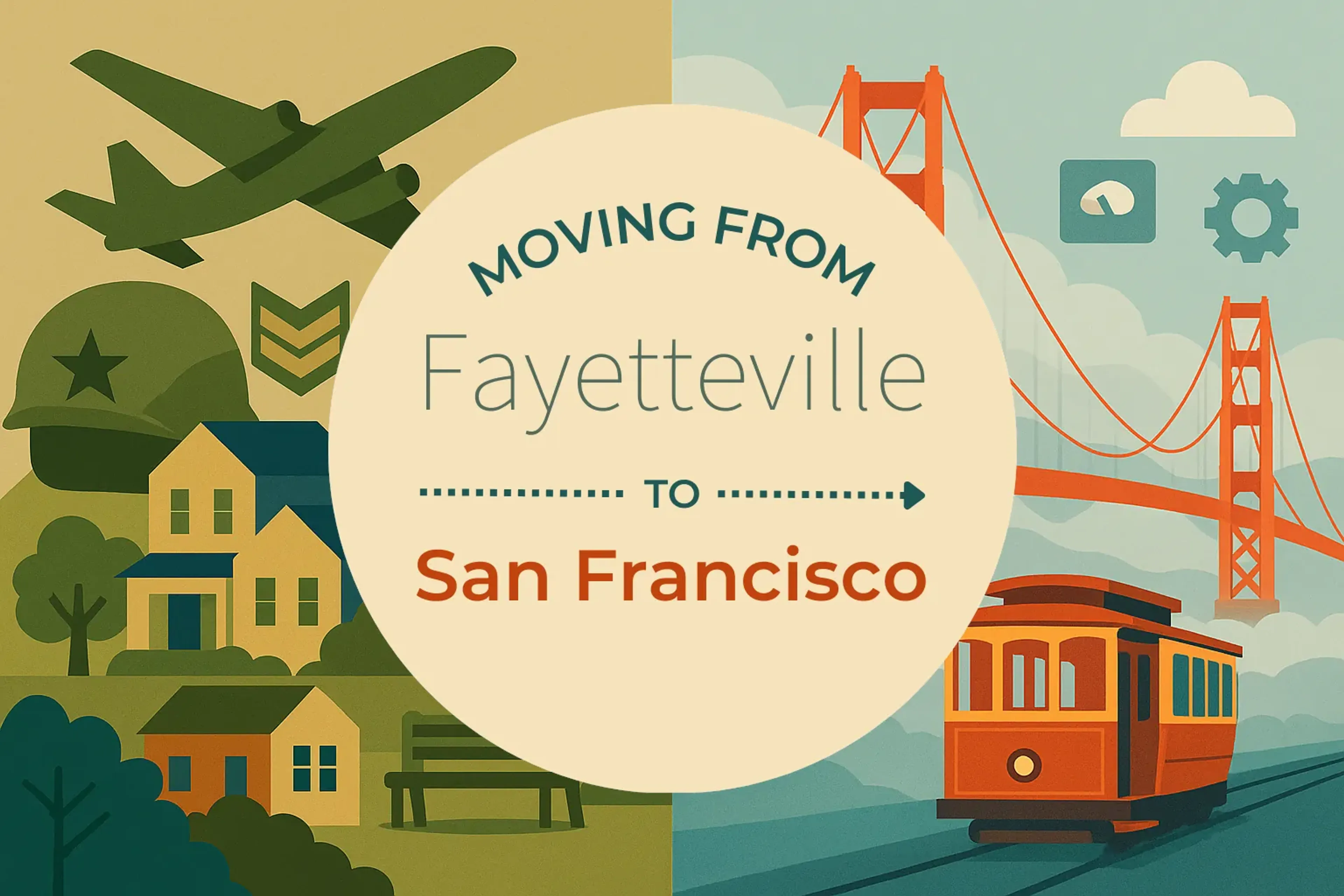 Side-by-side comparison of Fayetteville to San Francisco moving companies