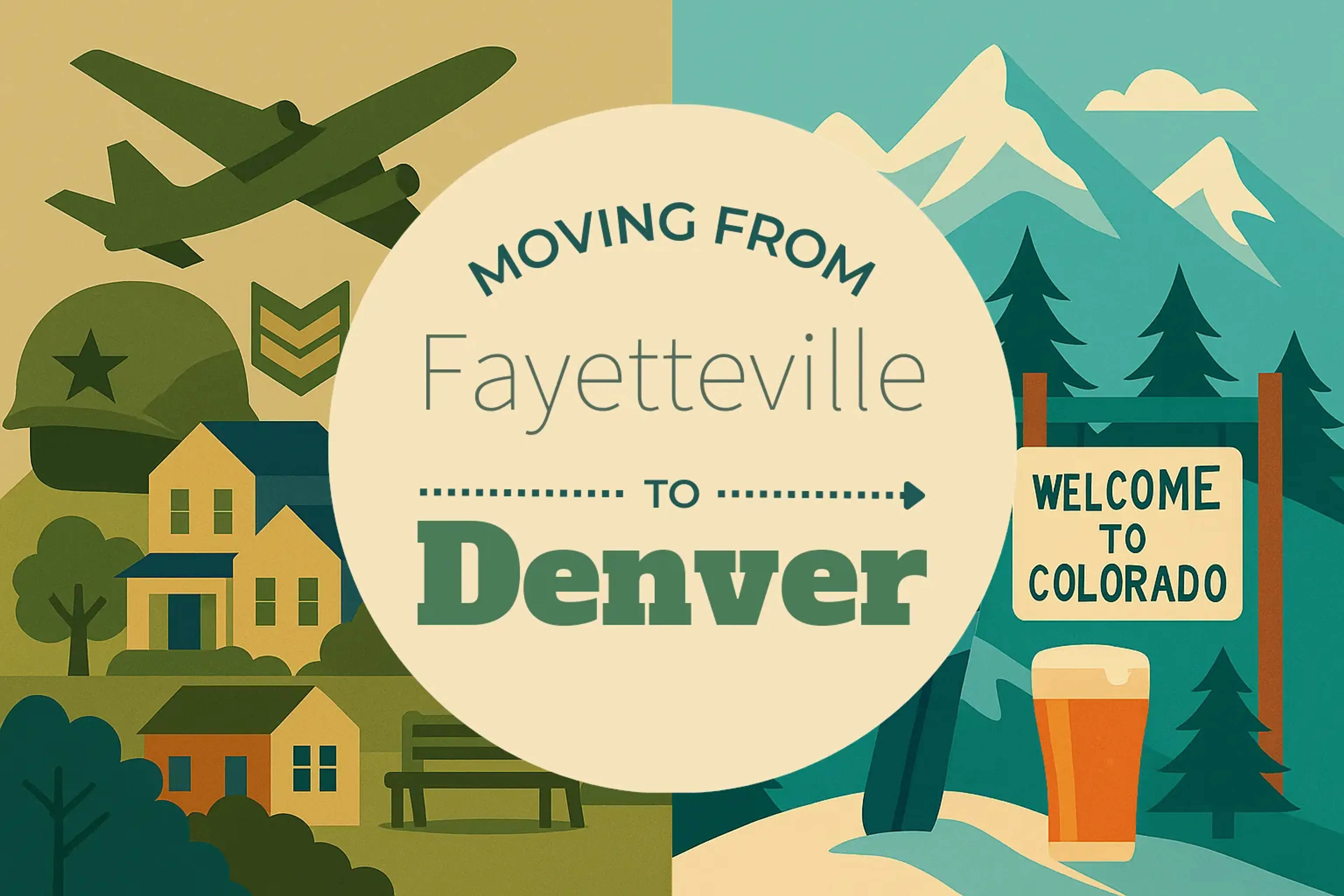 Side-by-side comparison of Fayetteville to Denver moving companies