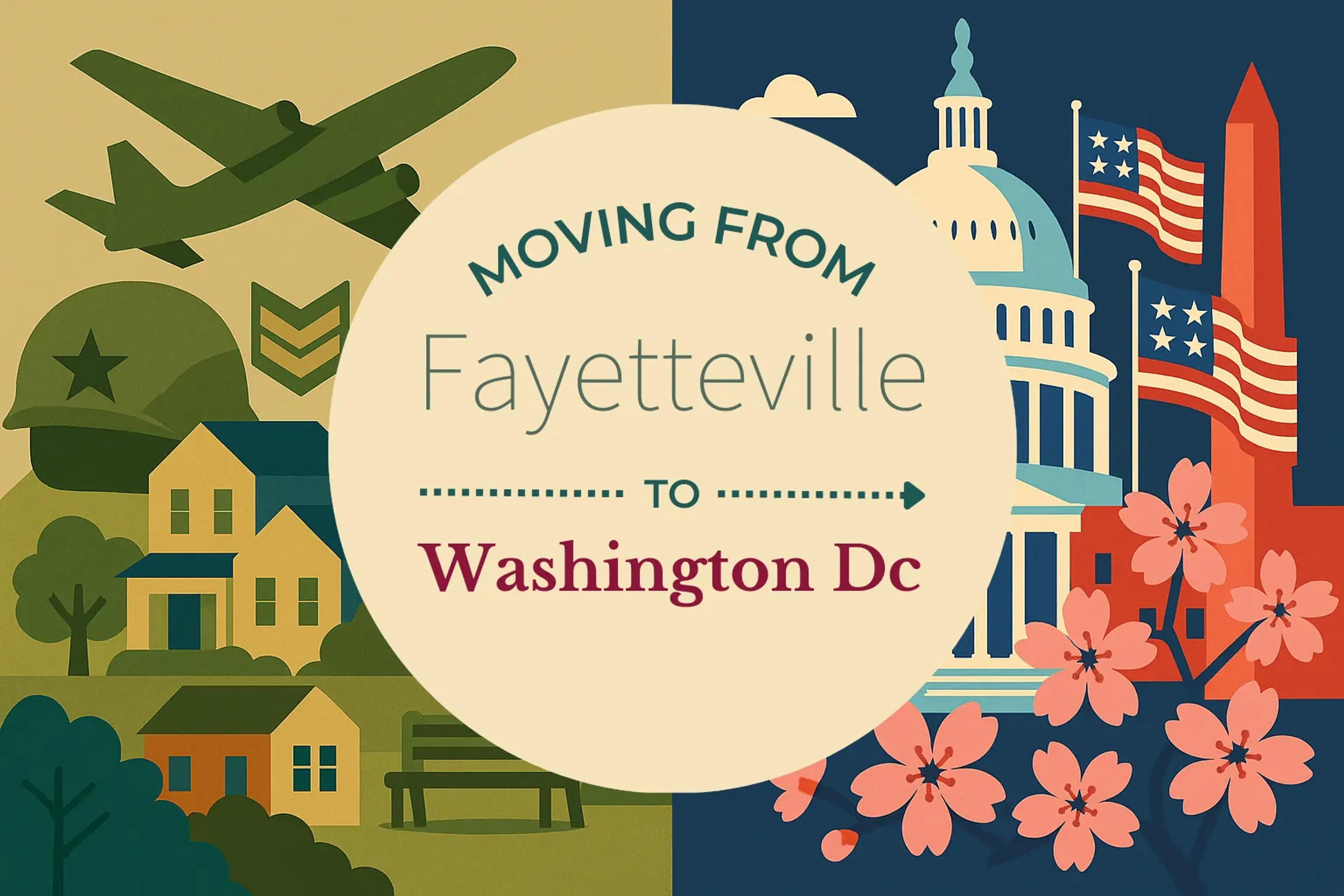 Side-by-side comparison of Fayetteville to Washington DC moving companies