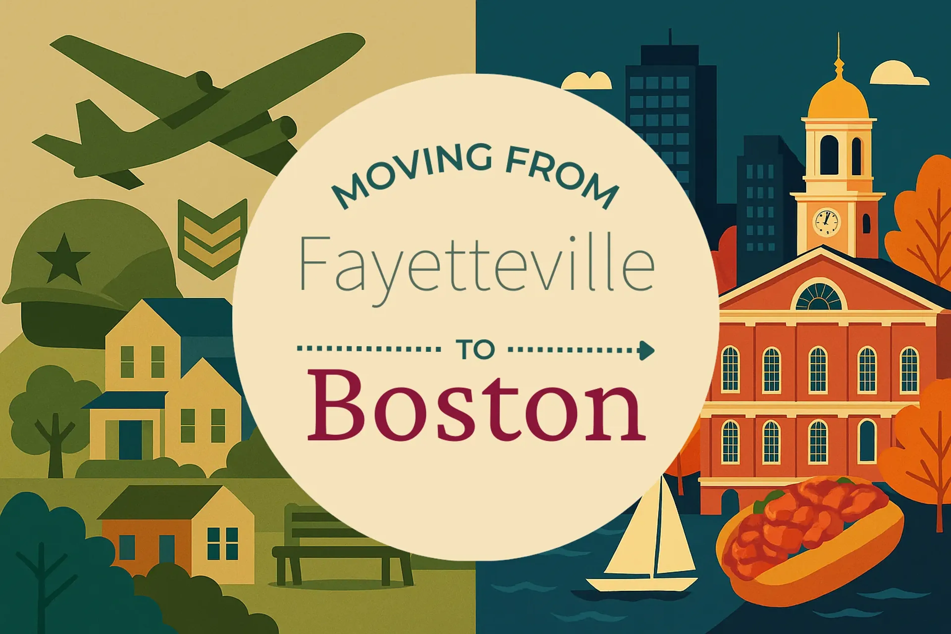 Side-by-side comparison of Fayetteville to Boston moving companies