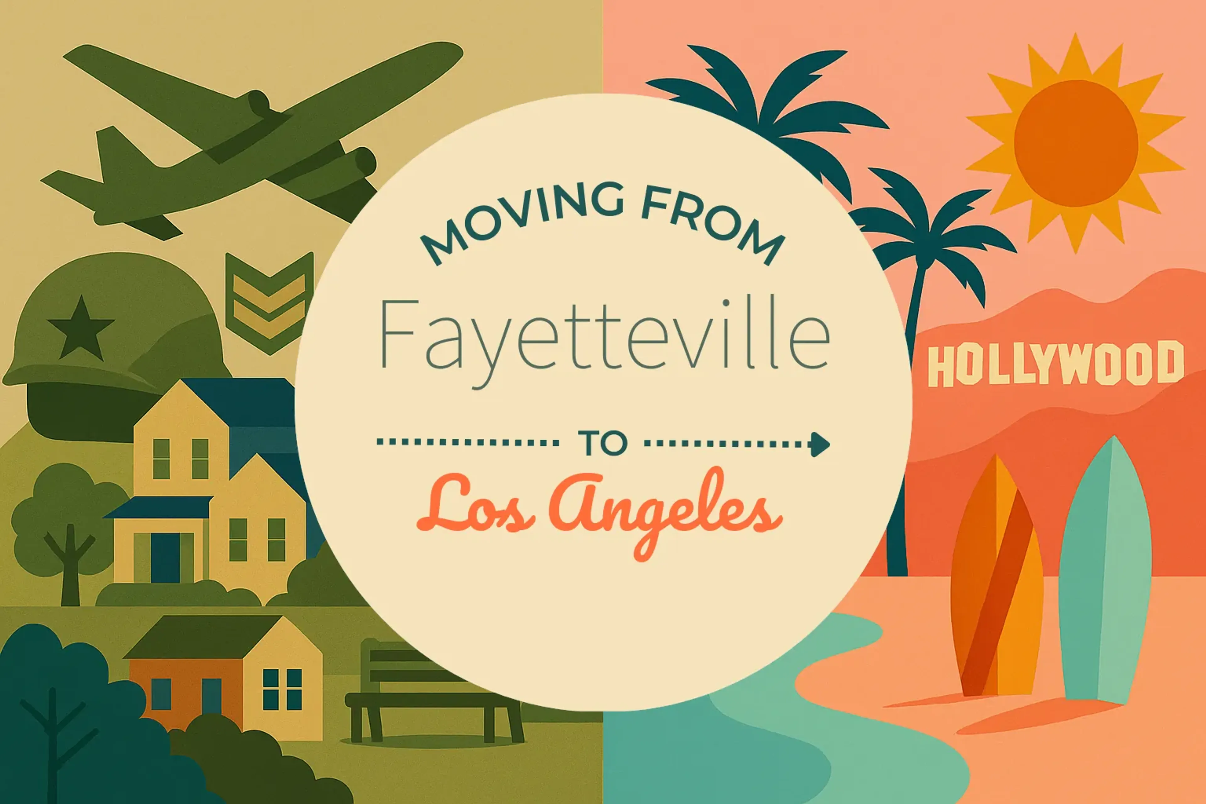 Side-by-side comparison of Fayetteville to Los Angeles moving companies