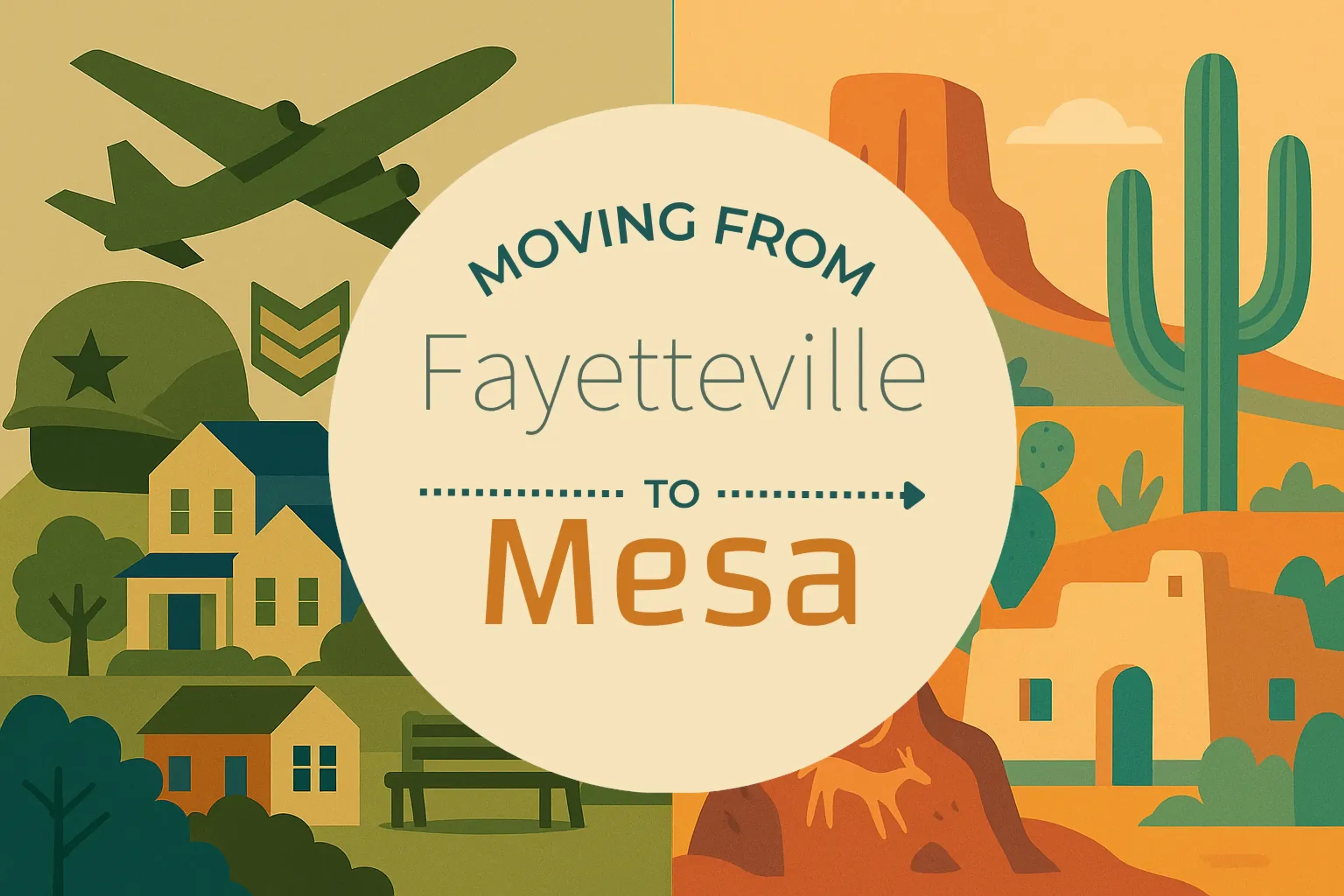 Side-by-side comparison of Fayetteville to Mesa moving companies