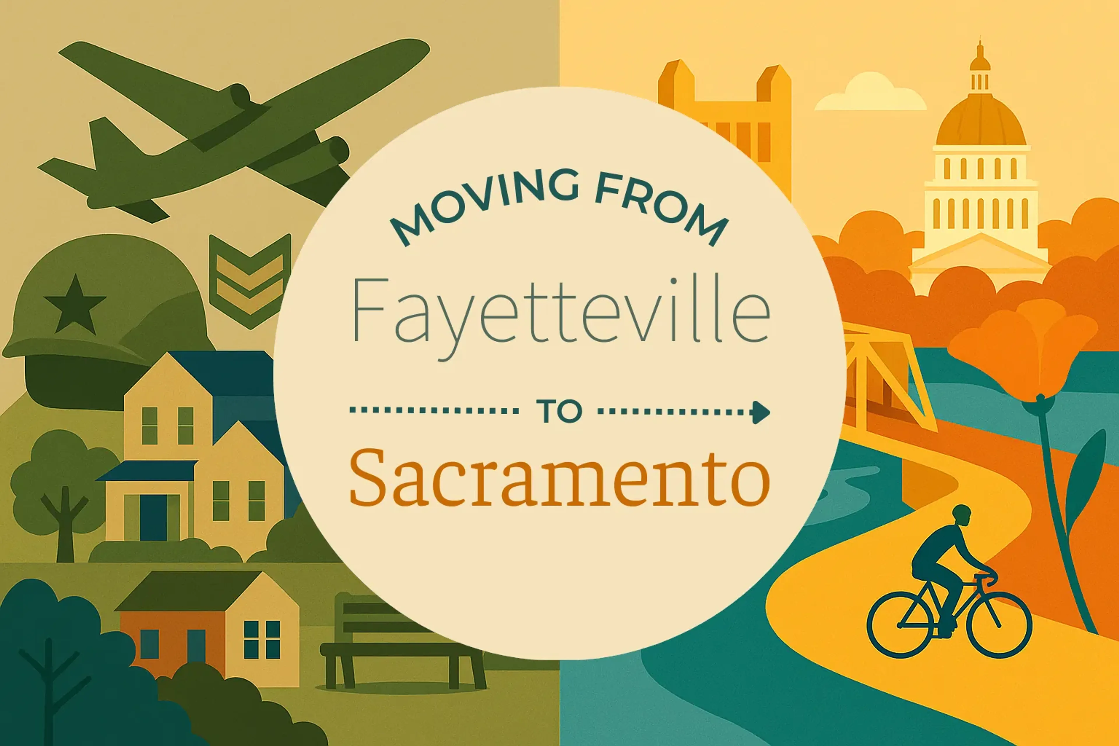 Side-by-side comparison of Fayetteville to Sacramento moving companies