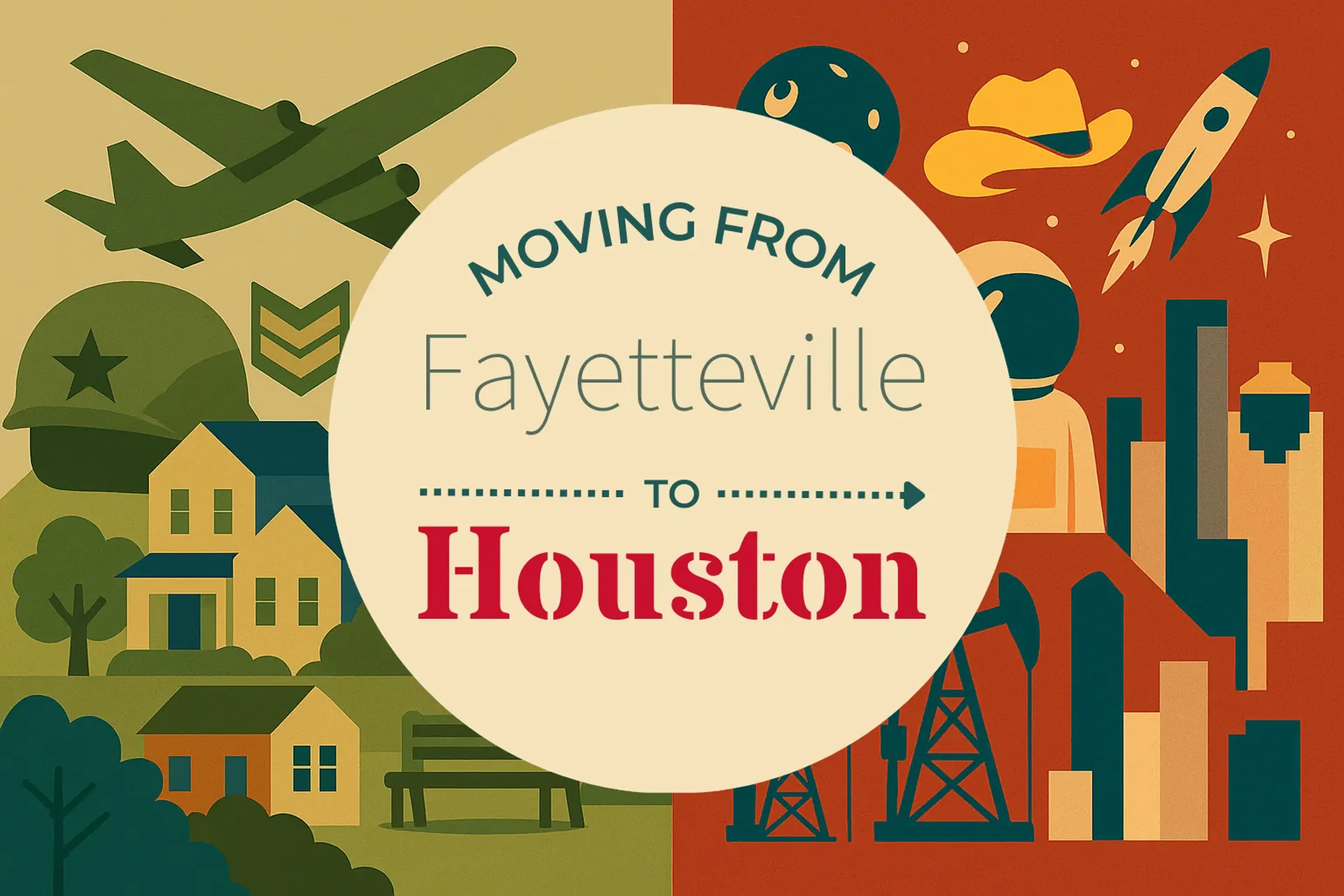 Side-by-side comparison of Fayetteville to Houston moving companies