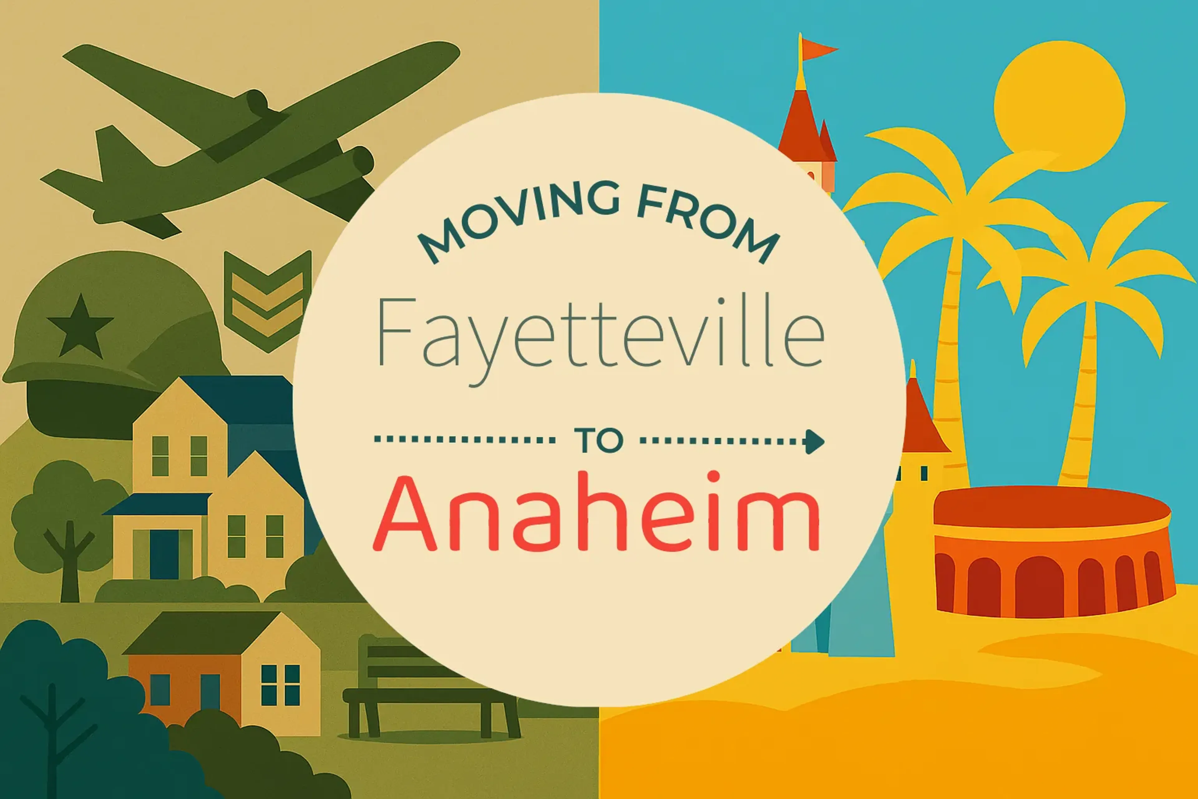 Side-by-side comparison of Fayetteville to Anaheim moving companies