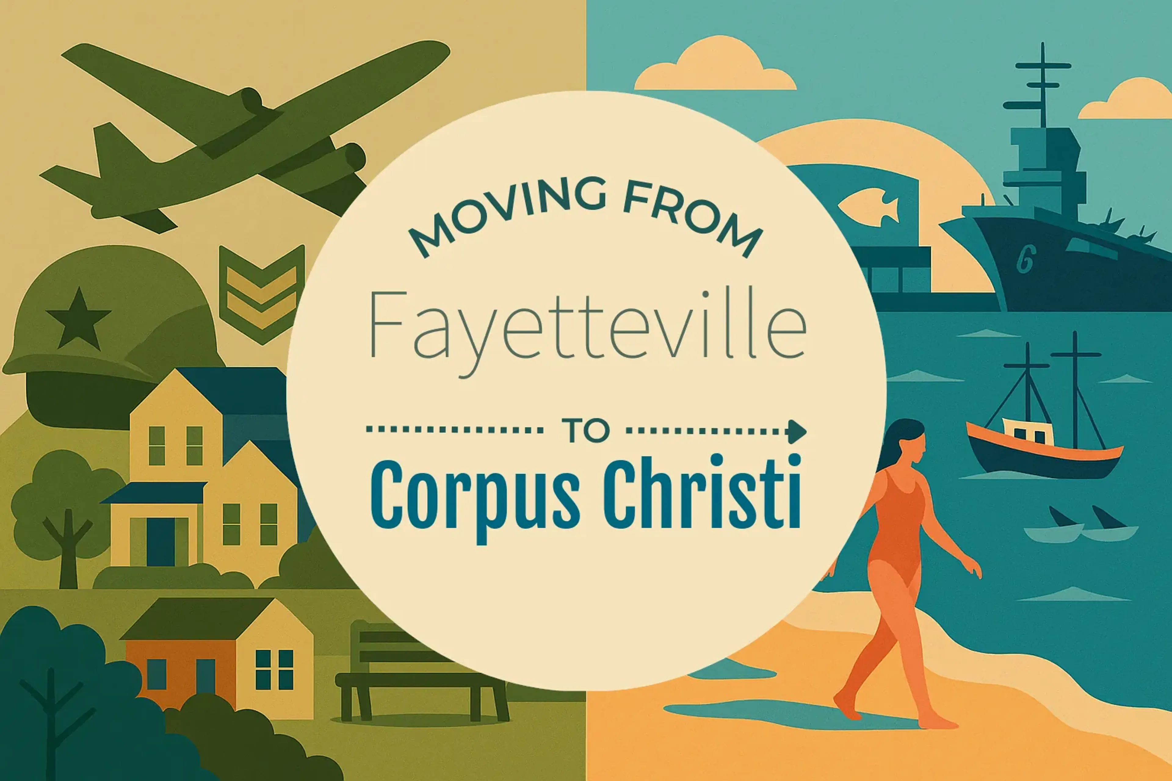 Side-by-side comparison of Fayetteville to Corpus Christi moving companies