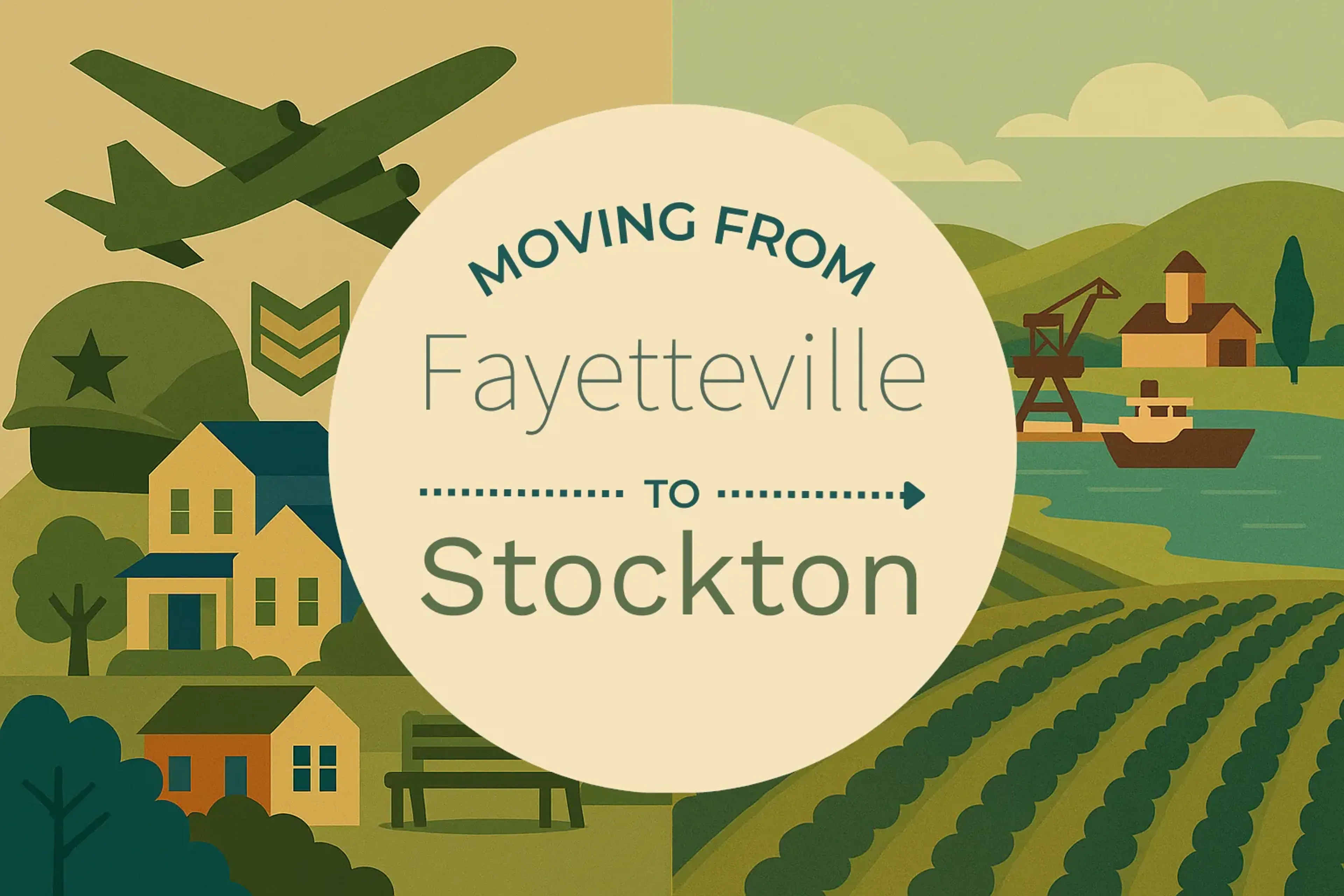 Side-by-side comparison of Fayetteville to Stockton moving companies