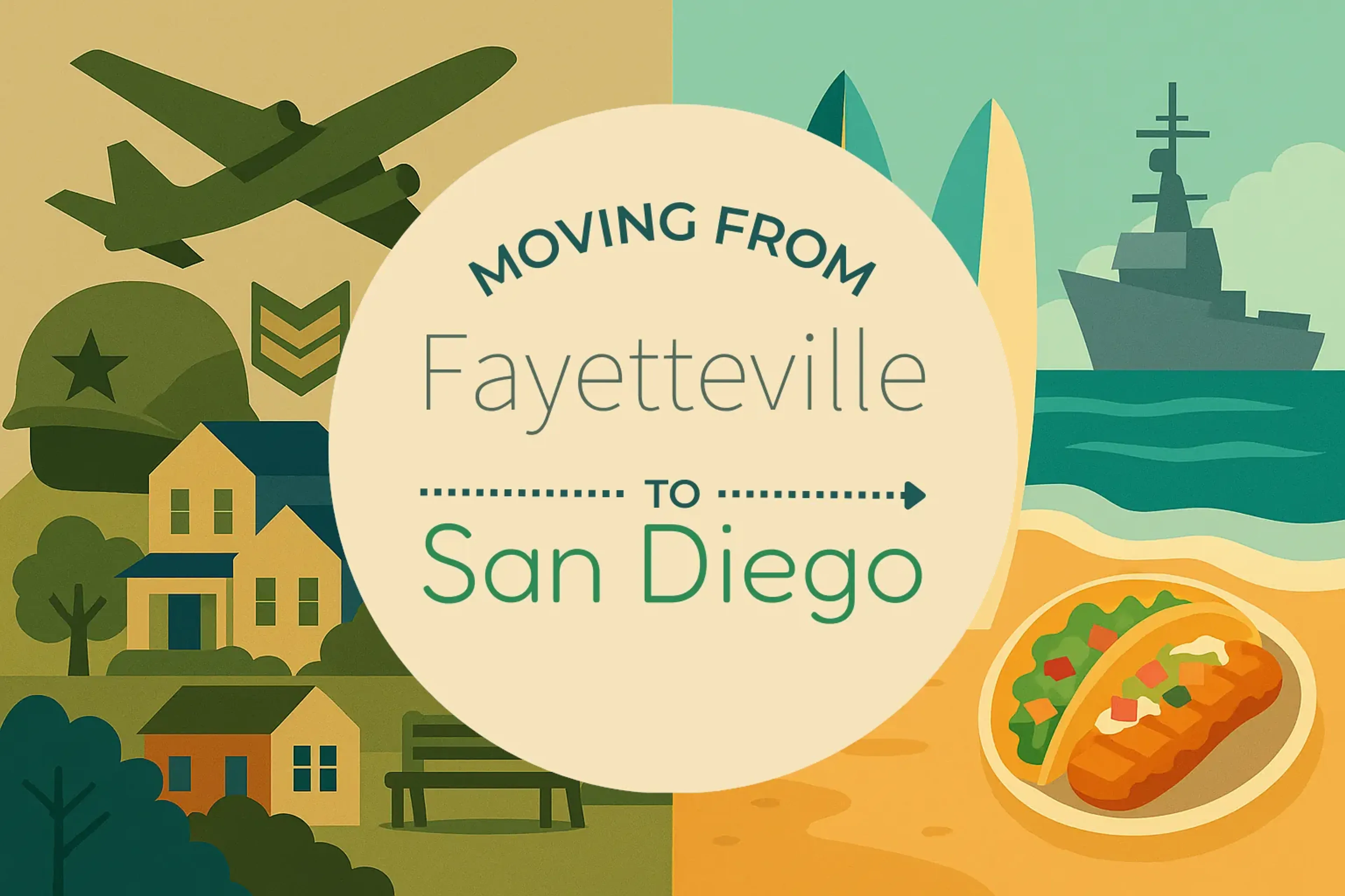 Side-by-side comparison of Fayetteville to San Diego moving companies