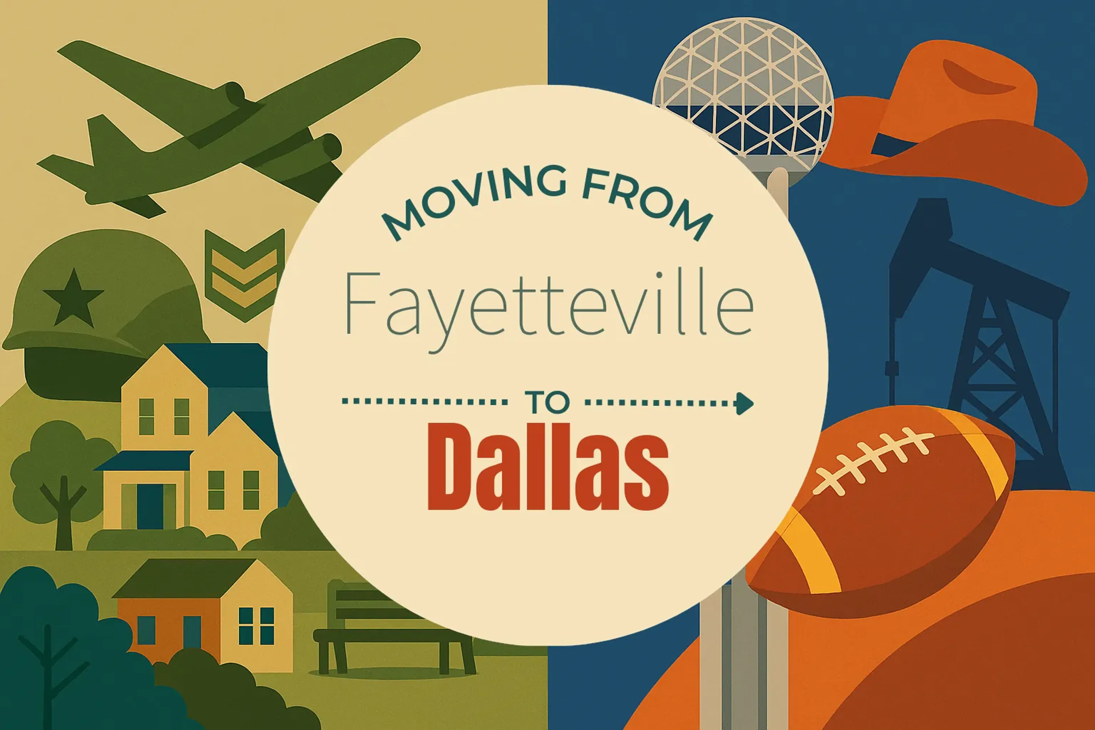 Side-by-side comparison of Fayetteville to Dallas moving companies