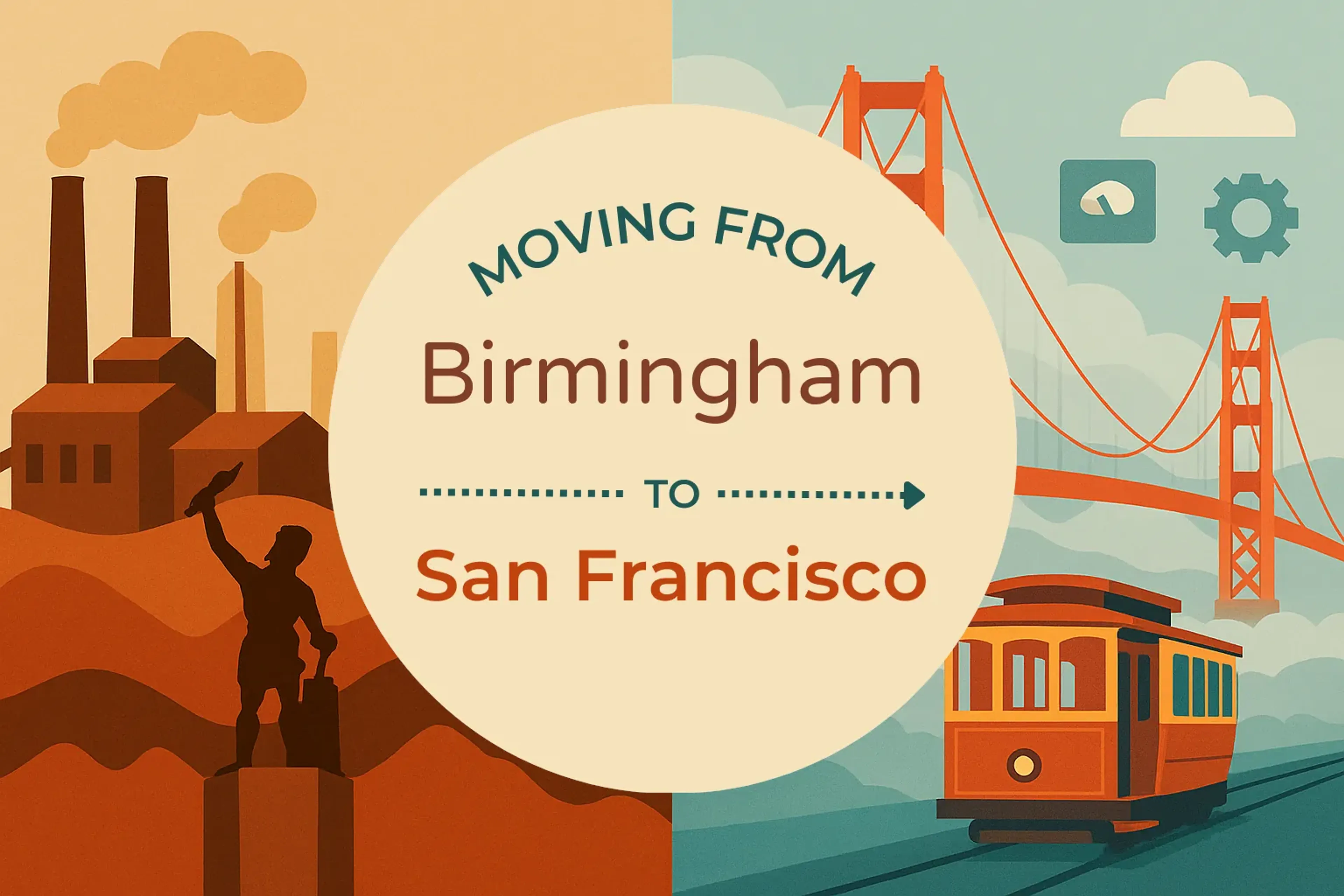 Side-by-side comparison of Birmingham to San Francisco moving companies