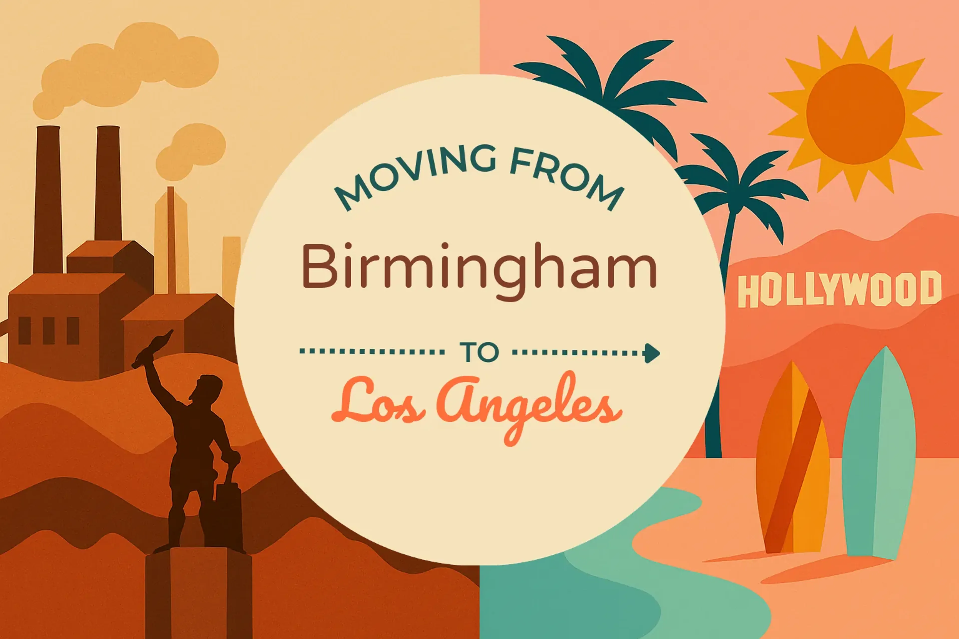 Side-by-side comparison of Birmingham to Los Angeles moving companies