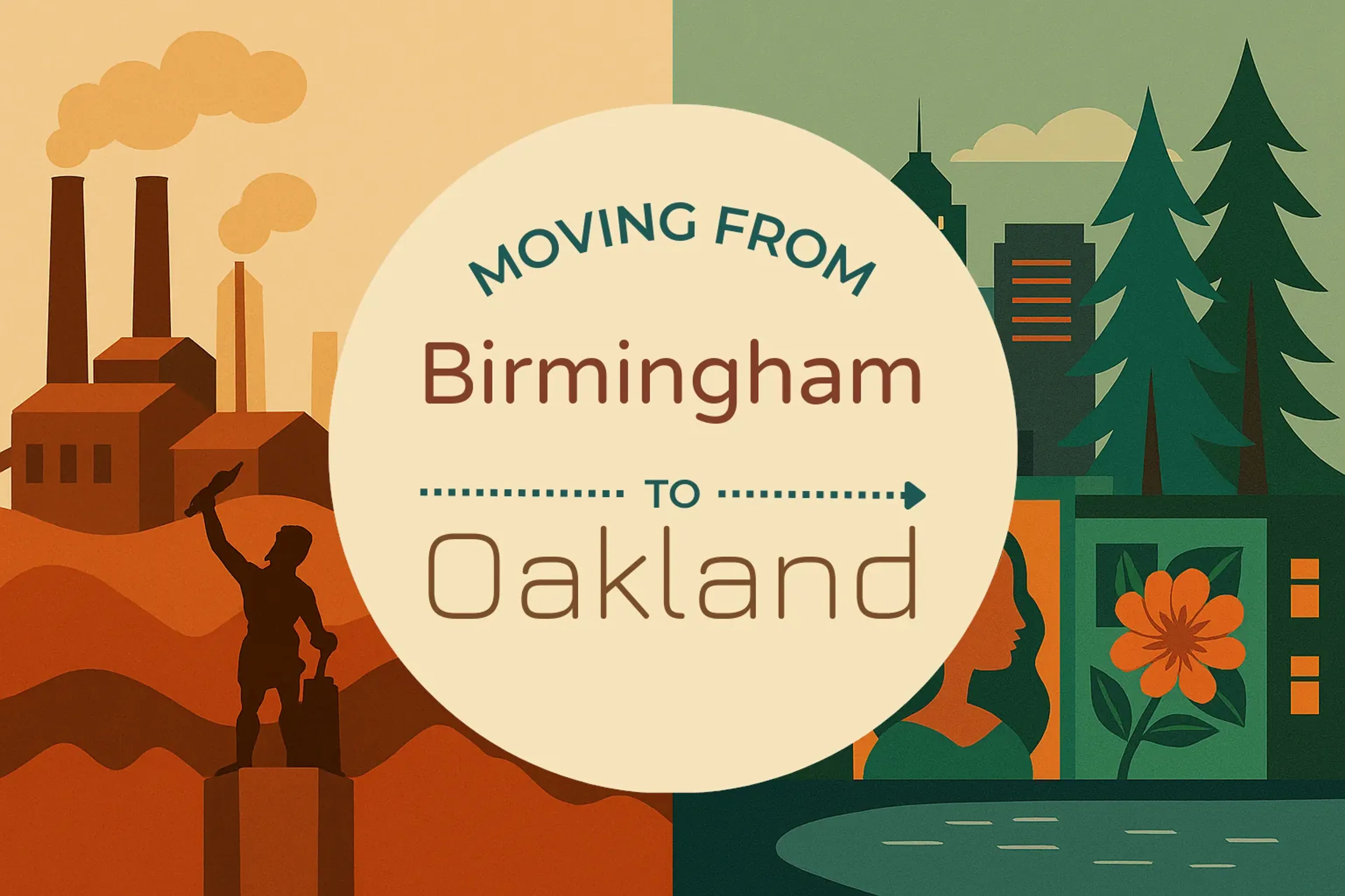 Side-by-side comparison of Birmingham to Oakland moving companies