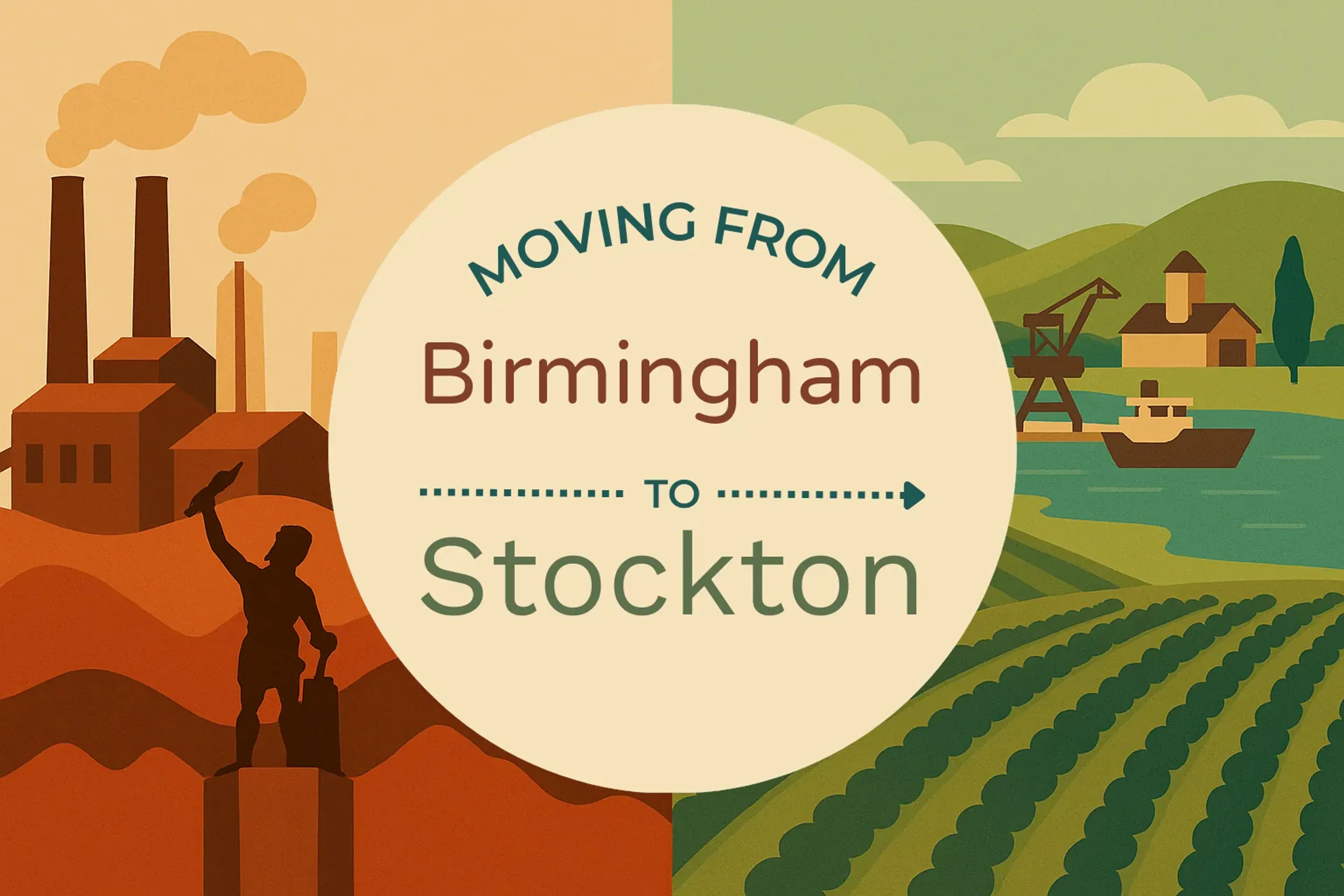 Side-by-side comparison of Birmingham to Stockton moving companies