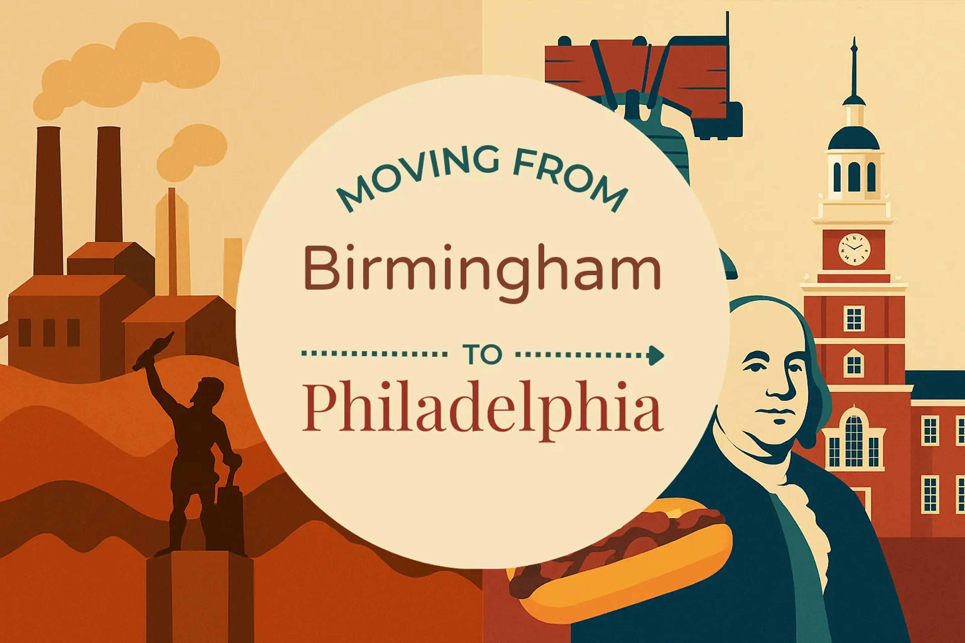 Side-by-side comparison of Birmingham to Philadelphia moving companies