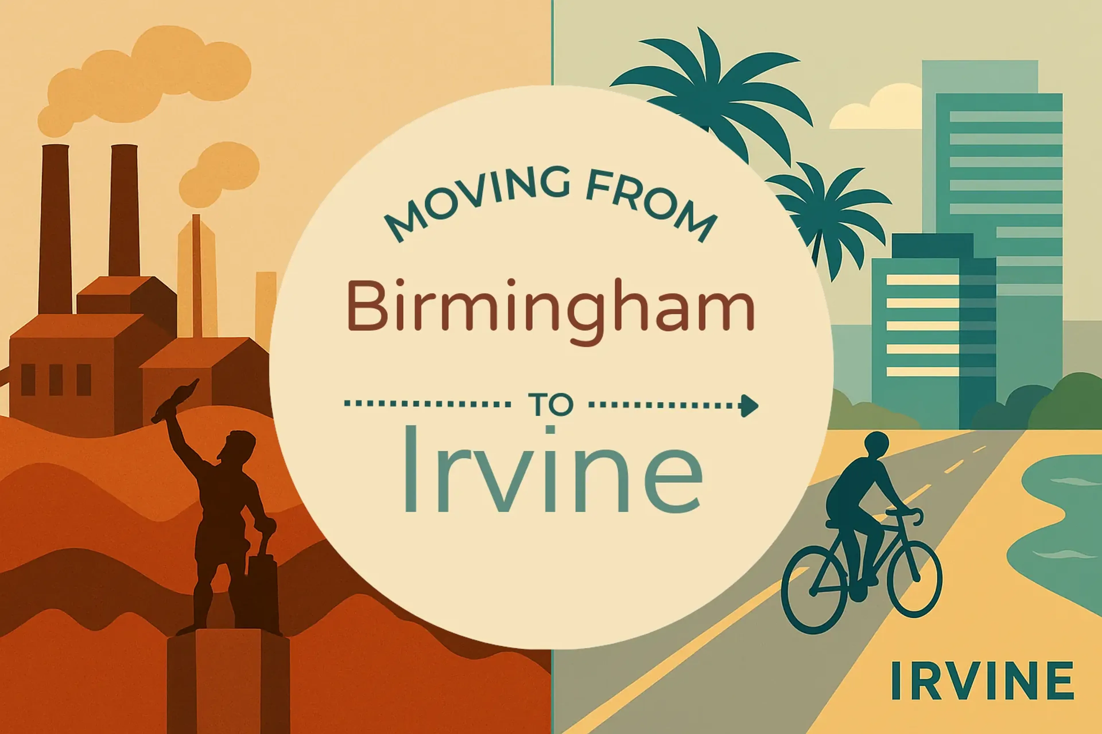 Side-by-side comparison of Birmingham to Irvine moving companies