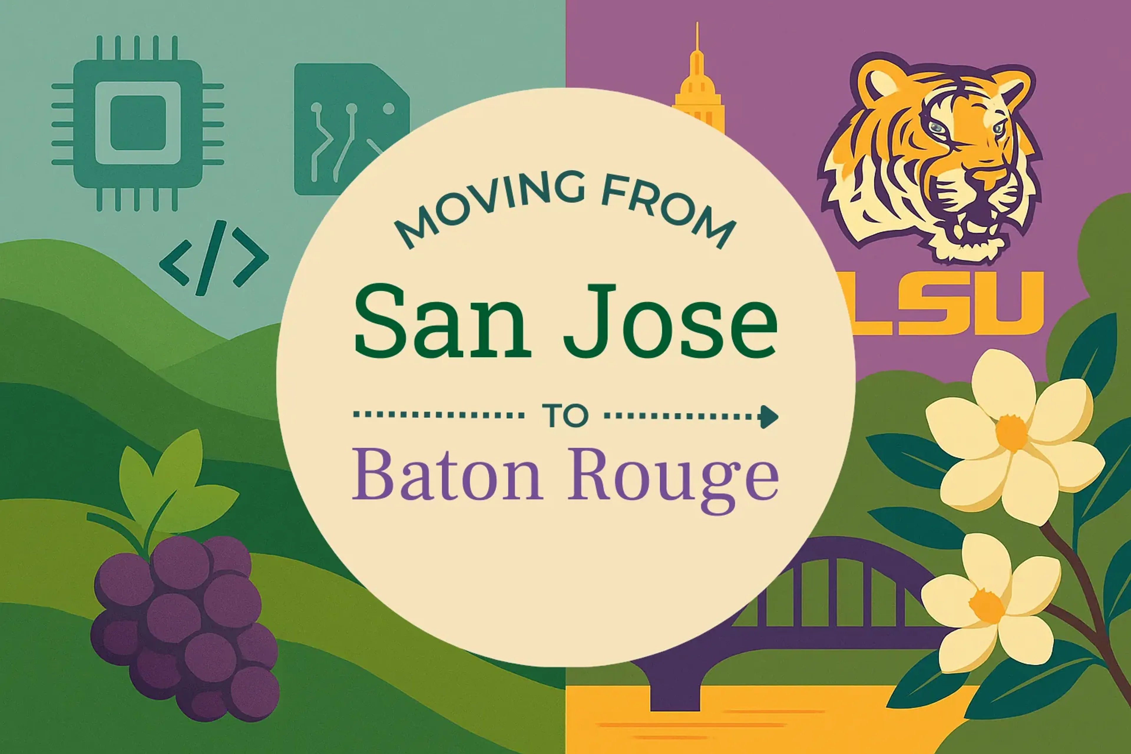 Side-by-side comparison of San Jose to Baton Rouge moving companies