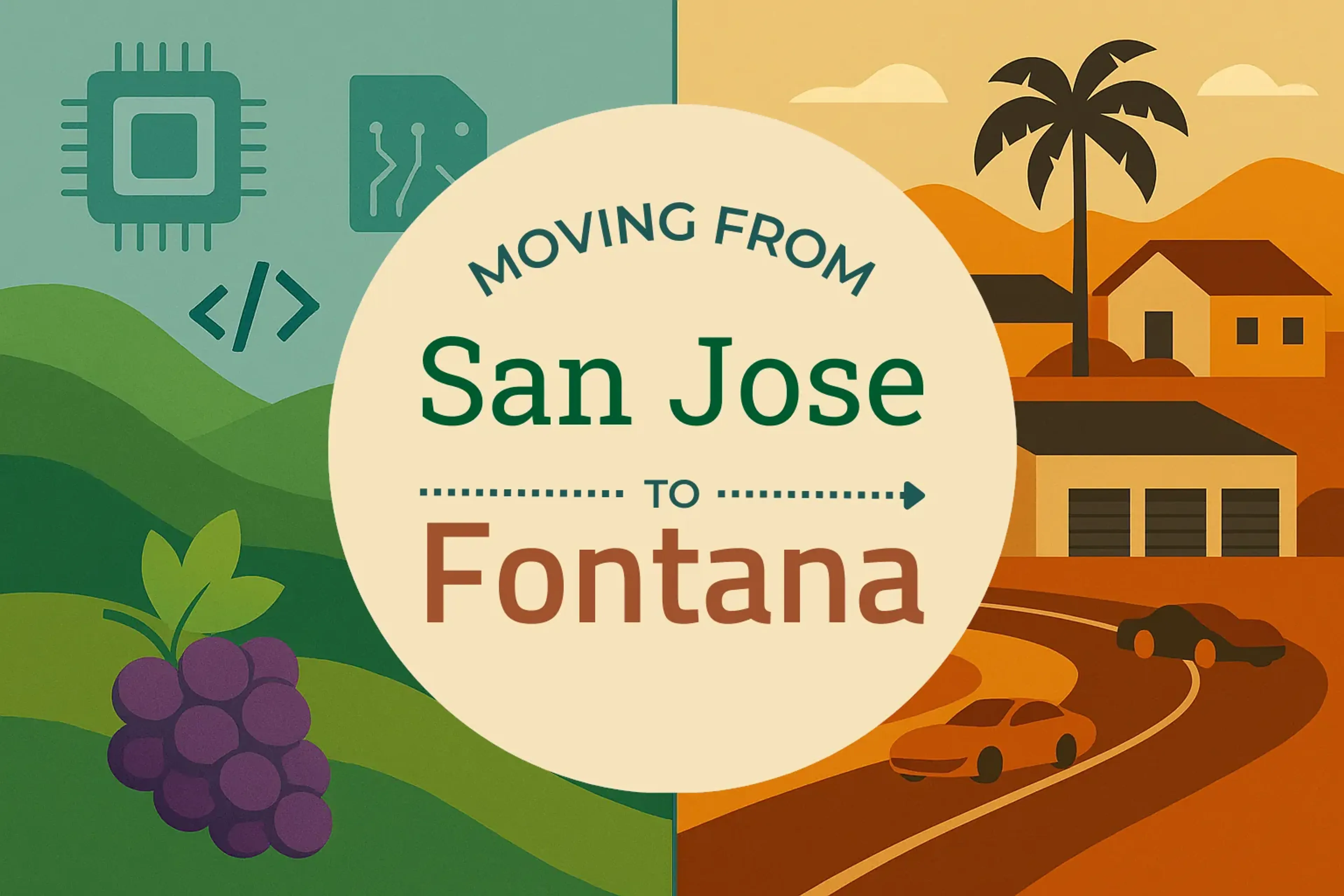Side-by-side comparison of San Jose to Fontana moving companies