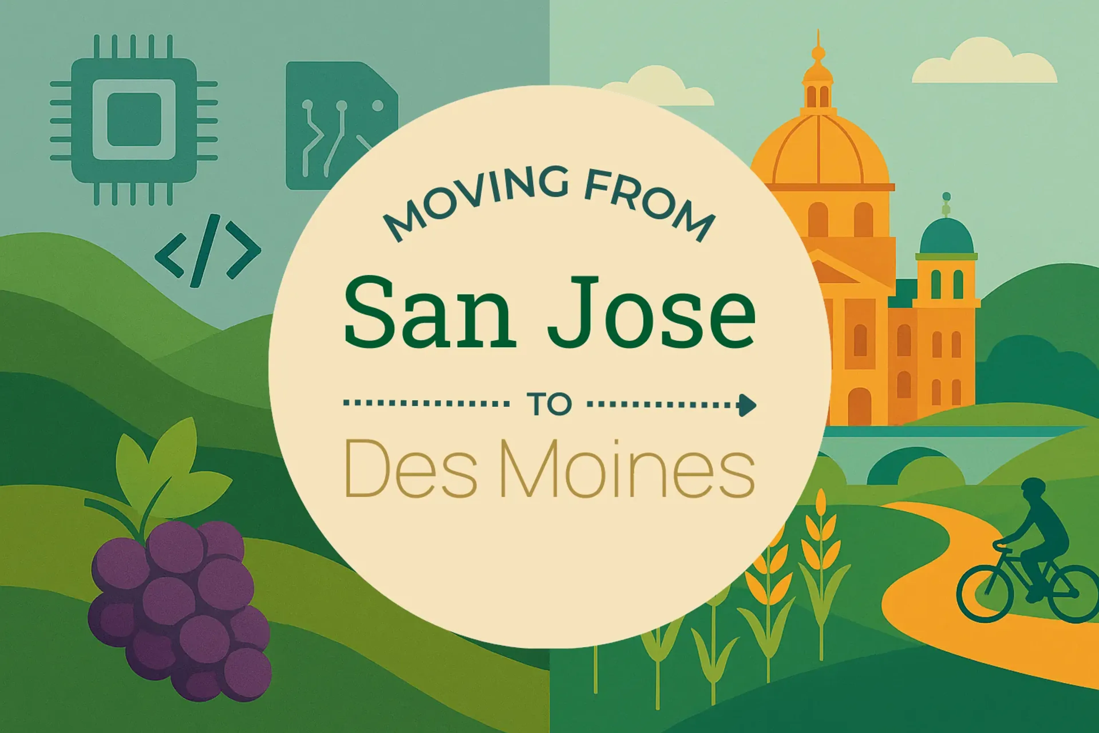 Side-by-side comparison of San Jose to Des Moines moving companies