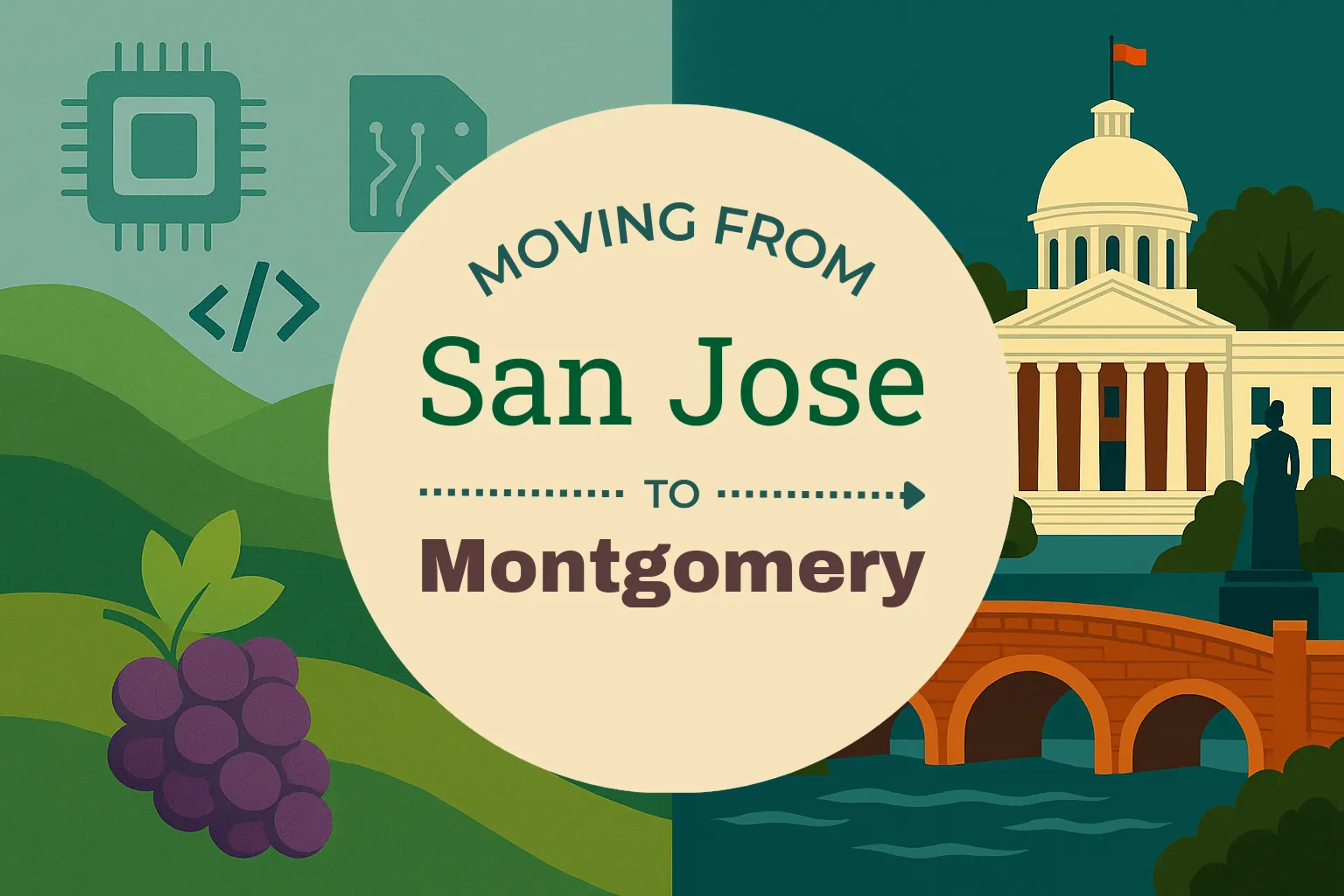 Side-by-side comparison of San Jose to Montgomery moving companies