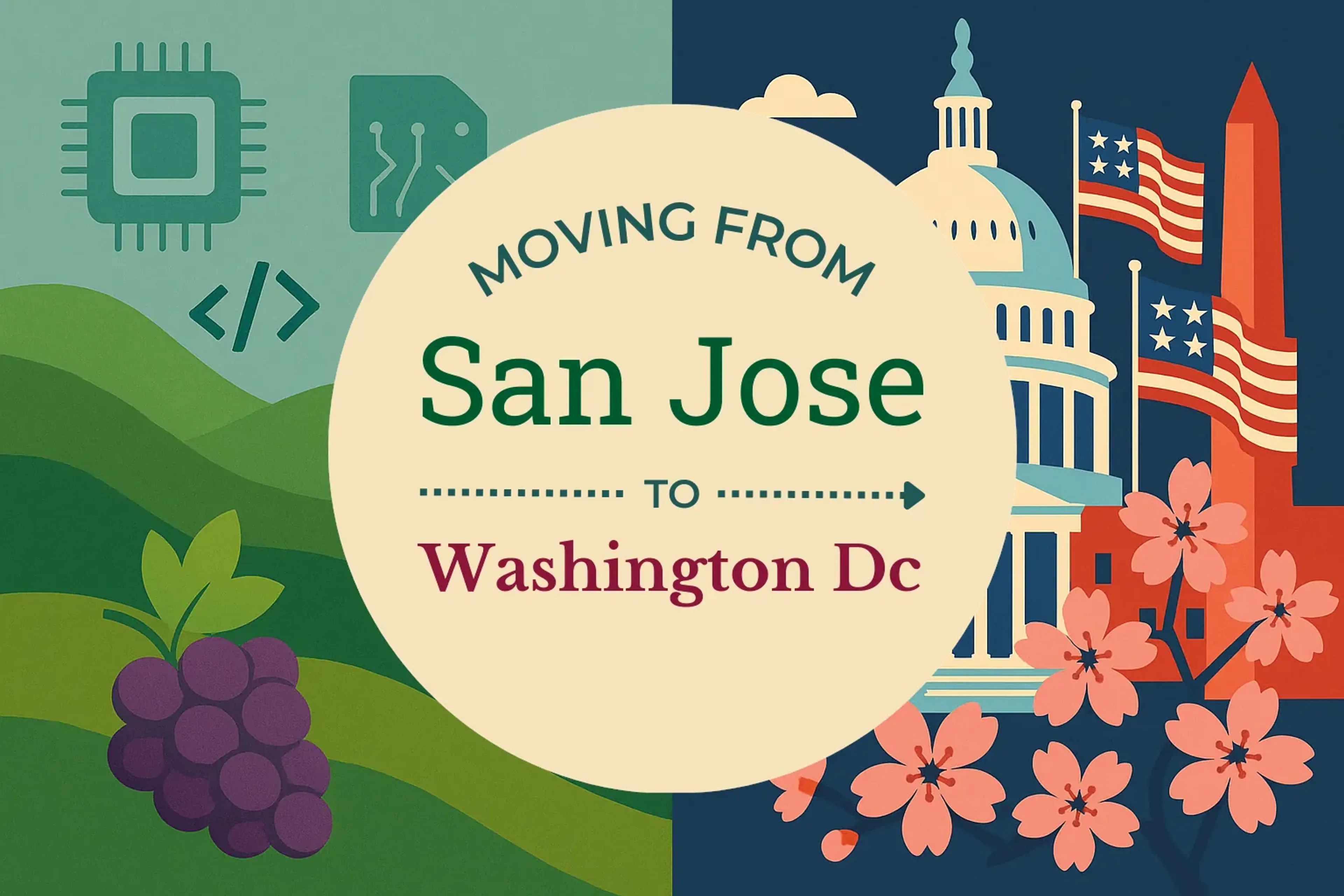 Side-by-side comparison of San Jose to Washington DC moving companies
