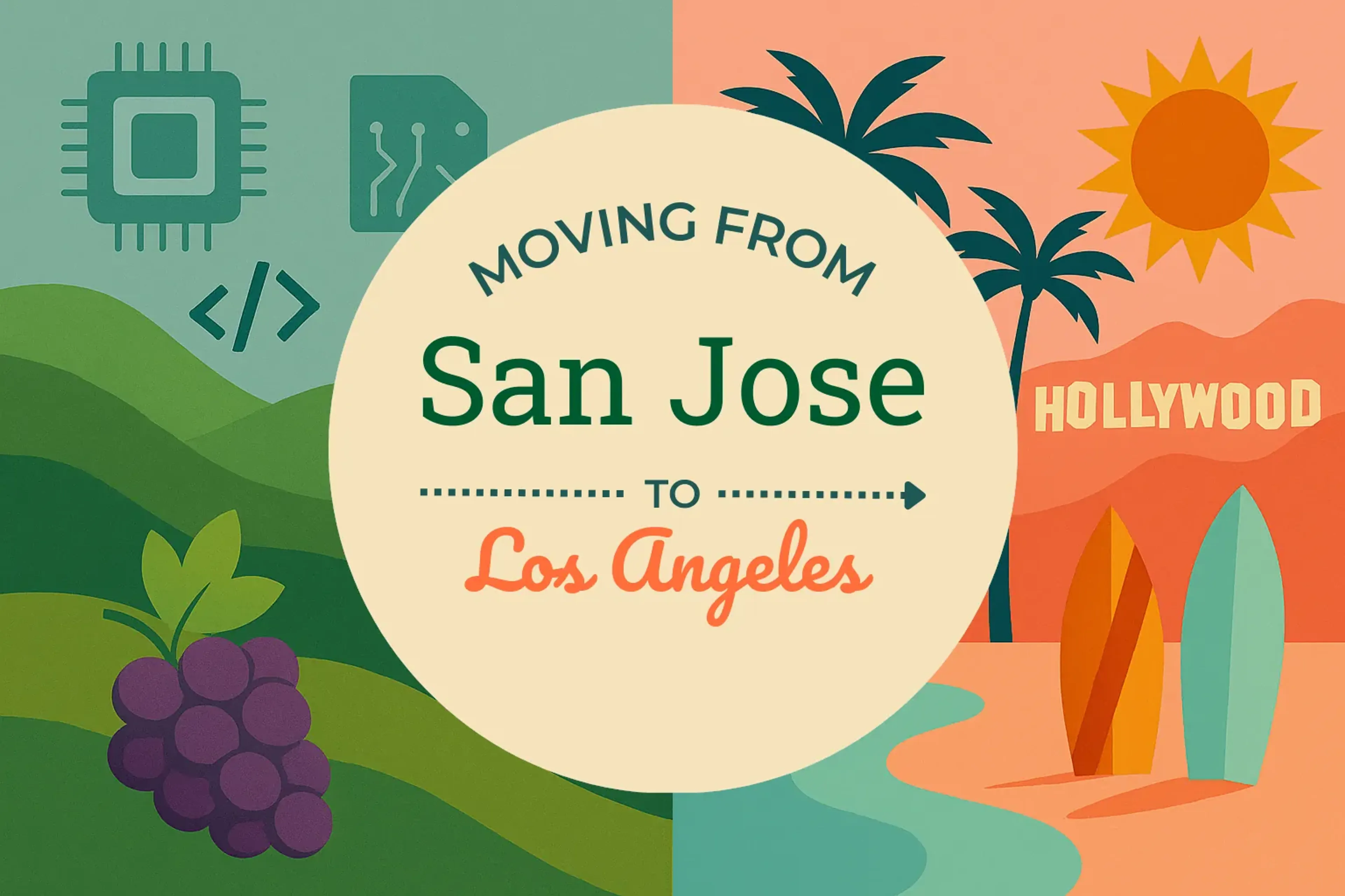 Side-by-side comparison of San Jose to Los Angeles moving companies