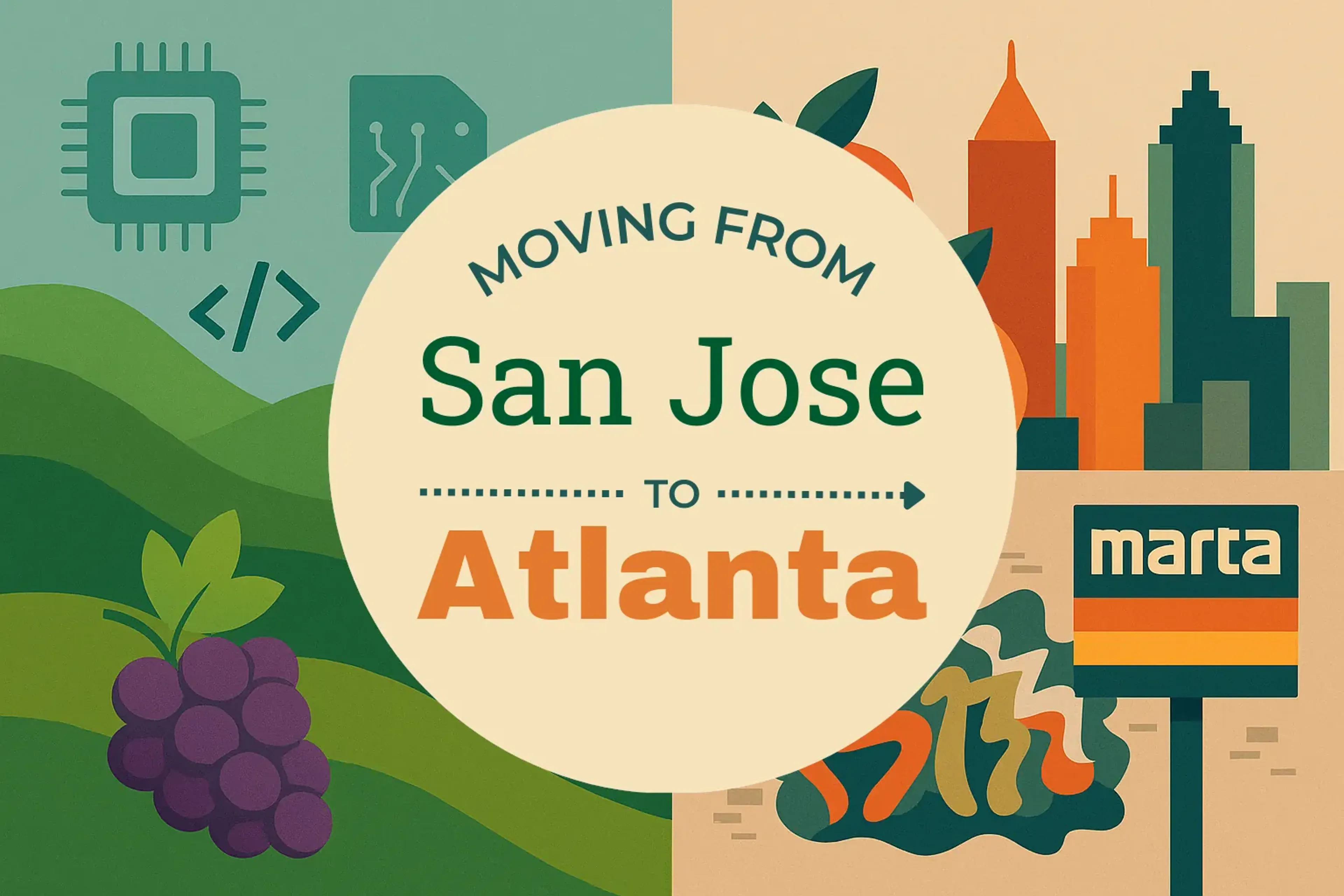 Side-by-side comparison of San Jose to Atlanta moving companies