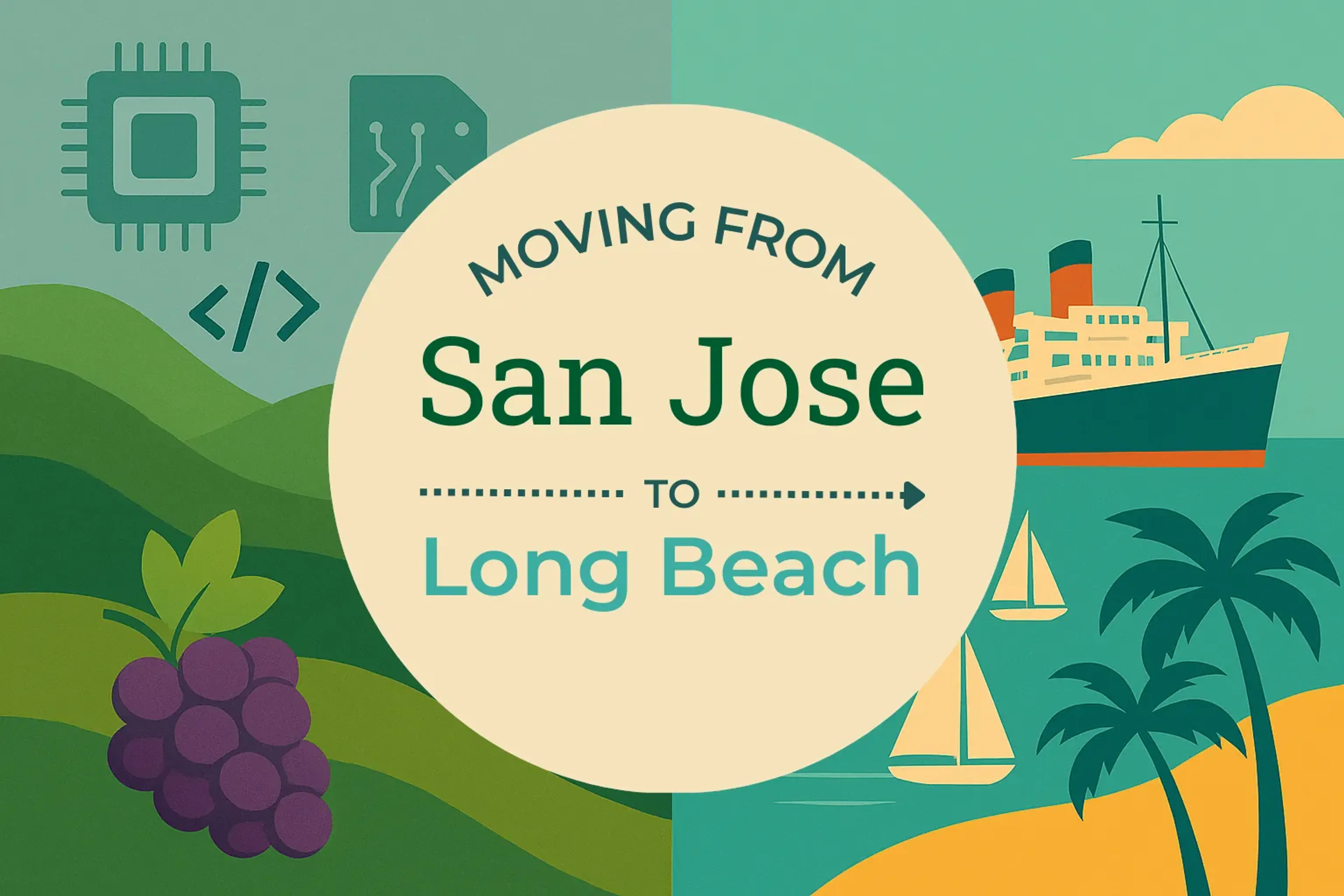 Side-by-side comparison of San Jose to Long Beach moving companies