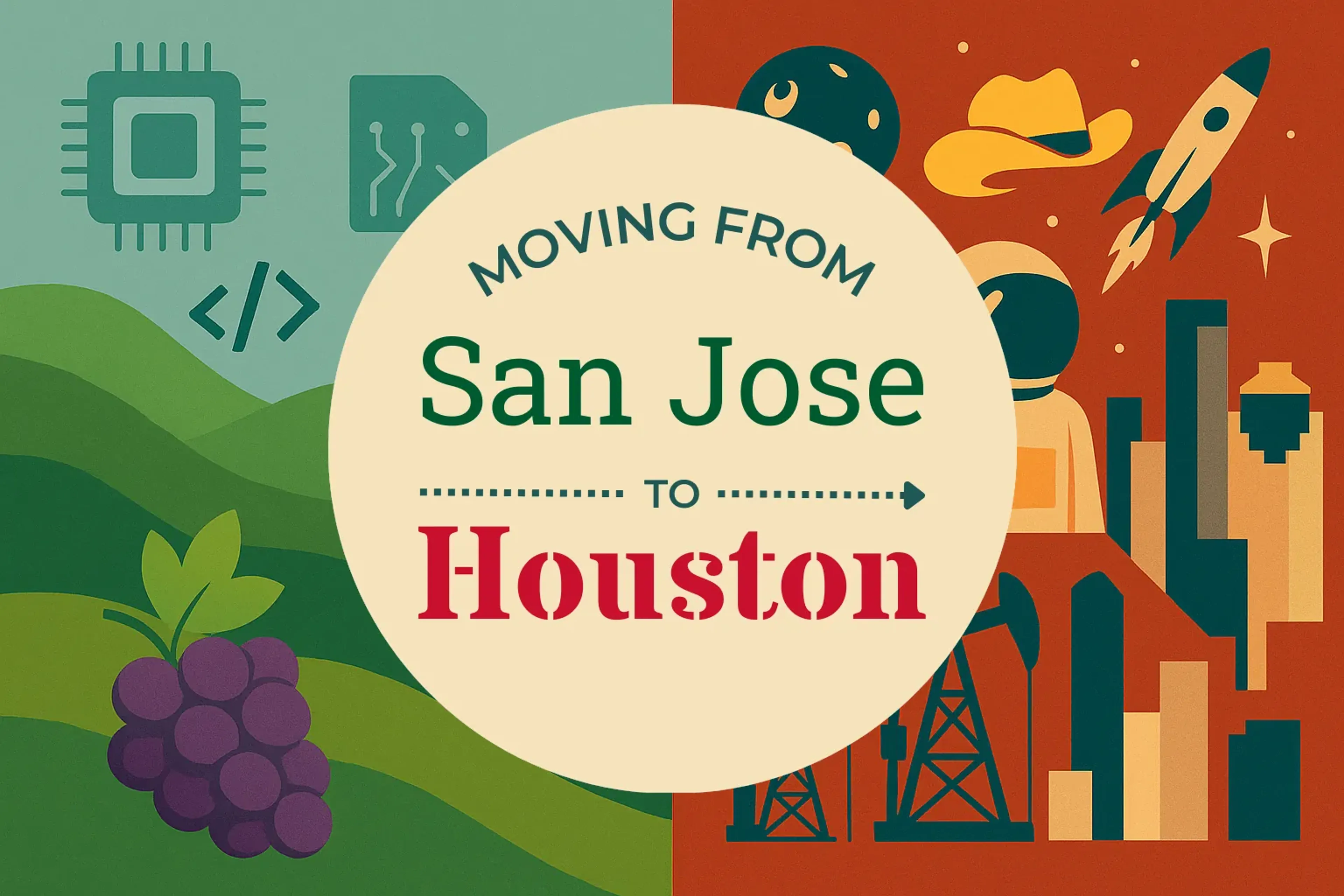 Side-by-side comparison of San Jose to Houston moving companies