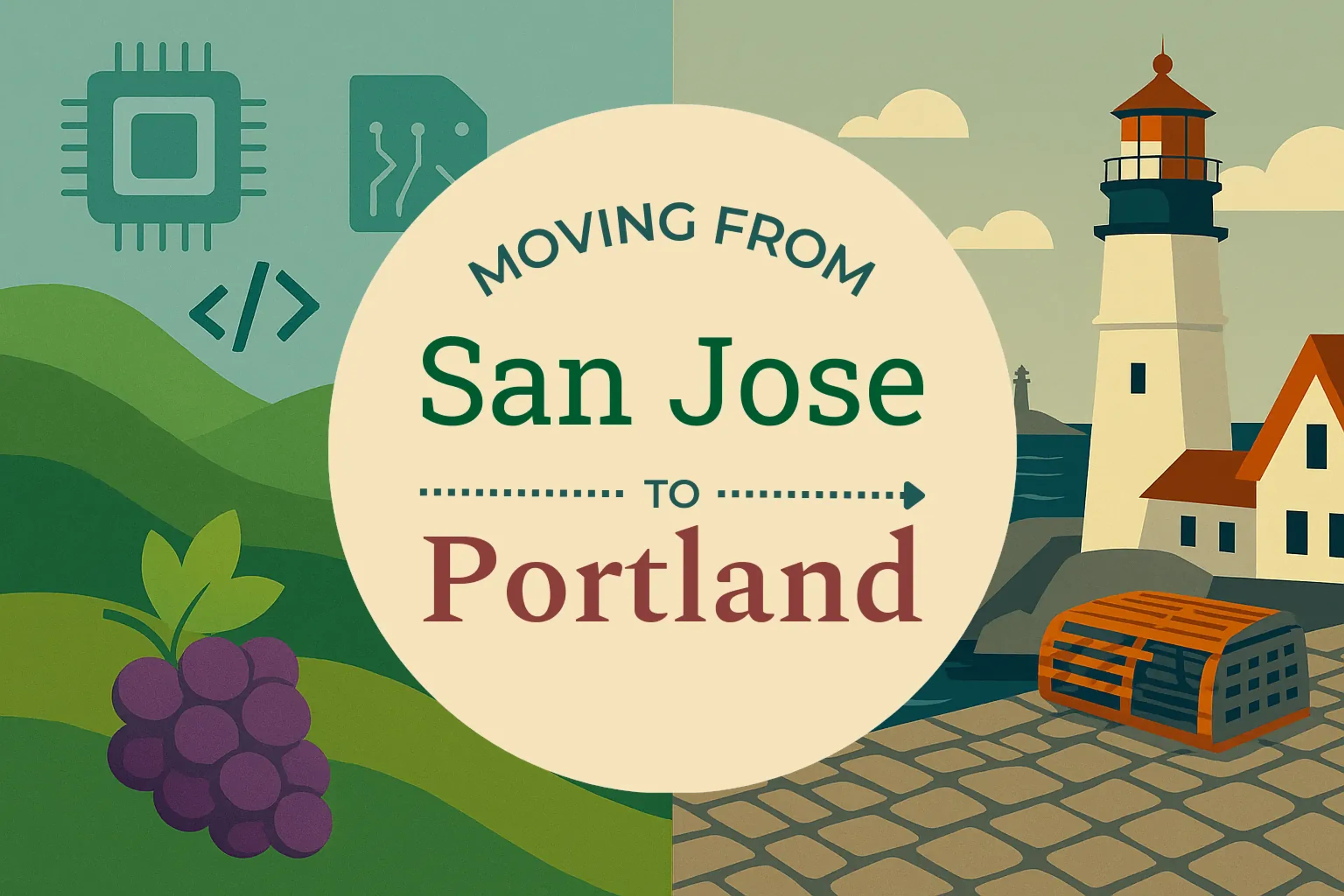 Side-by-side comparison of San Jose to Portland moving companies