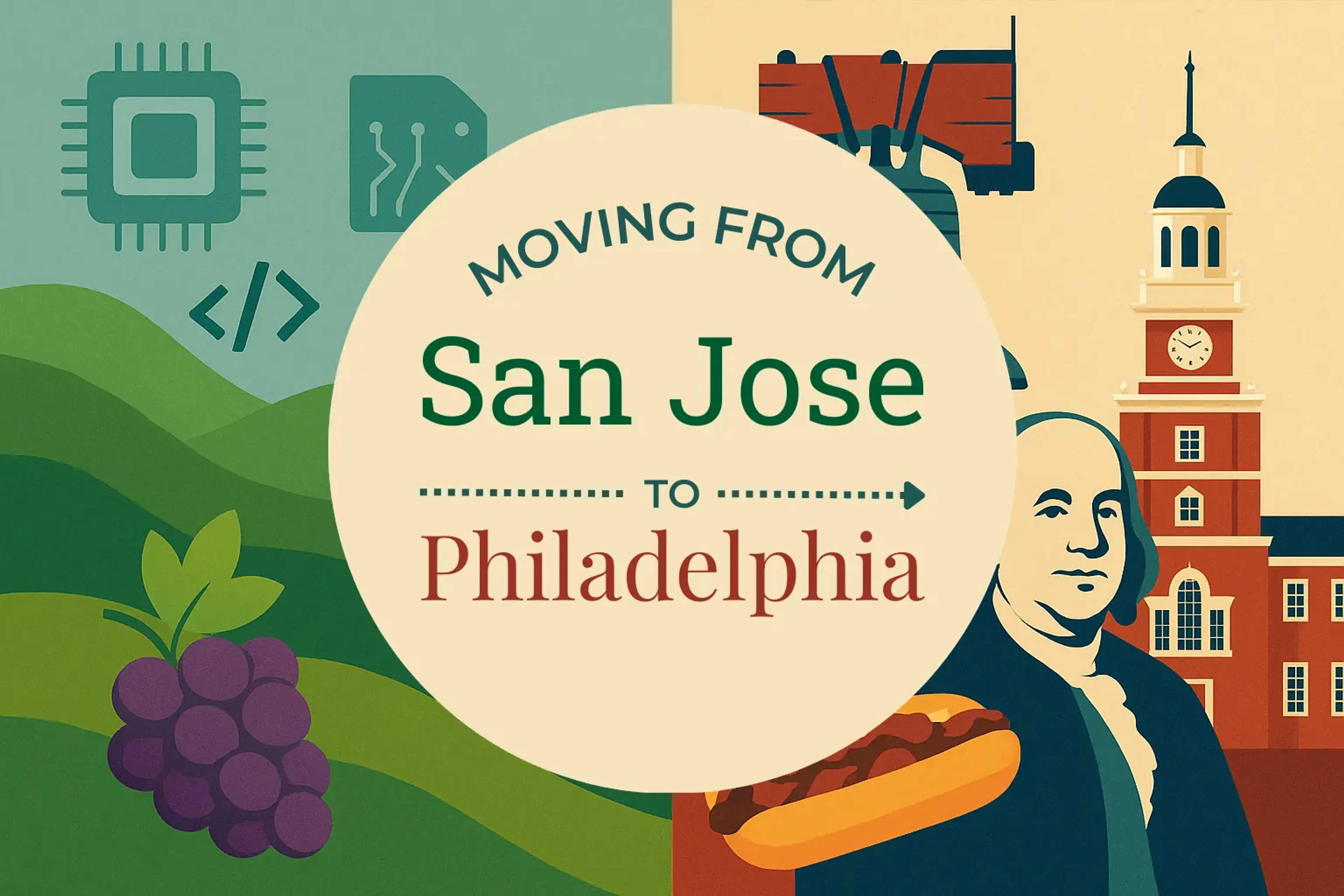 Side-by-side comparison of San Jose to Philadelphia moving companies