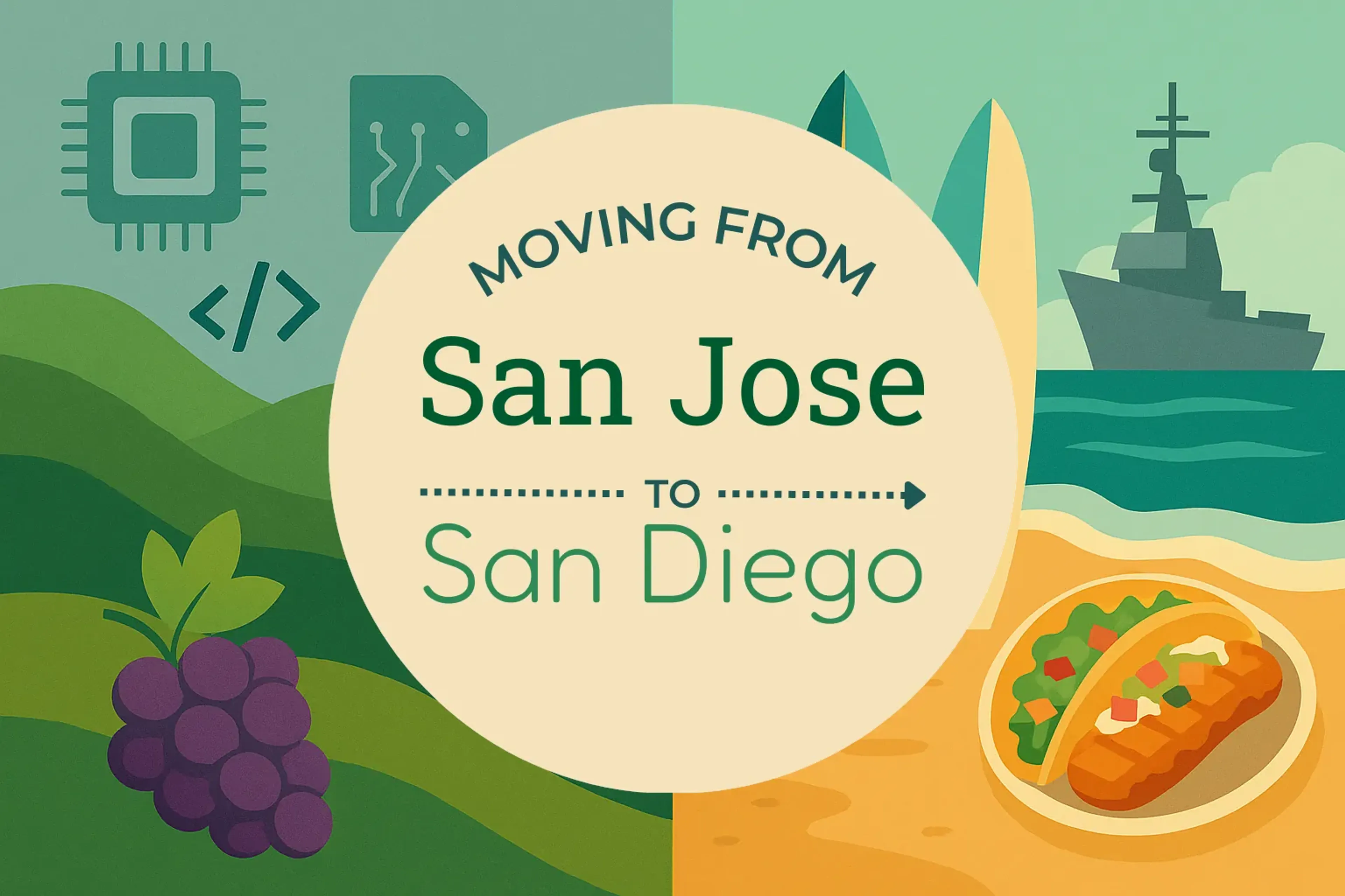 Side-by-side comparison of San Jose to San Diego moving companies