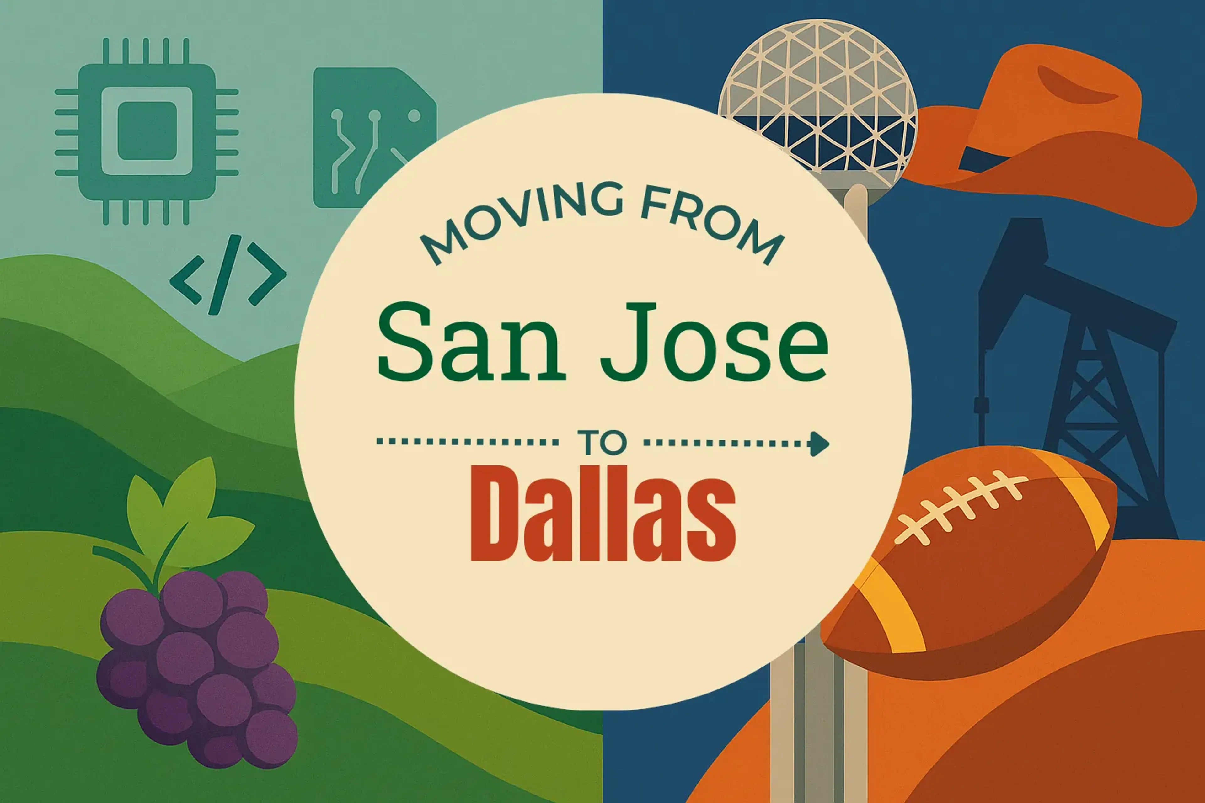 Side-by-side comparison of San Jose to Dallas moving companies